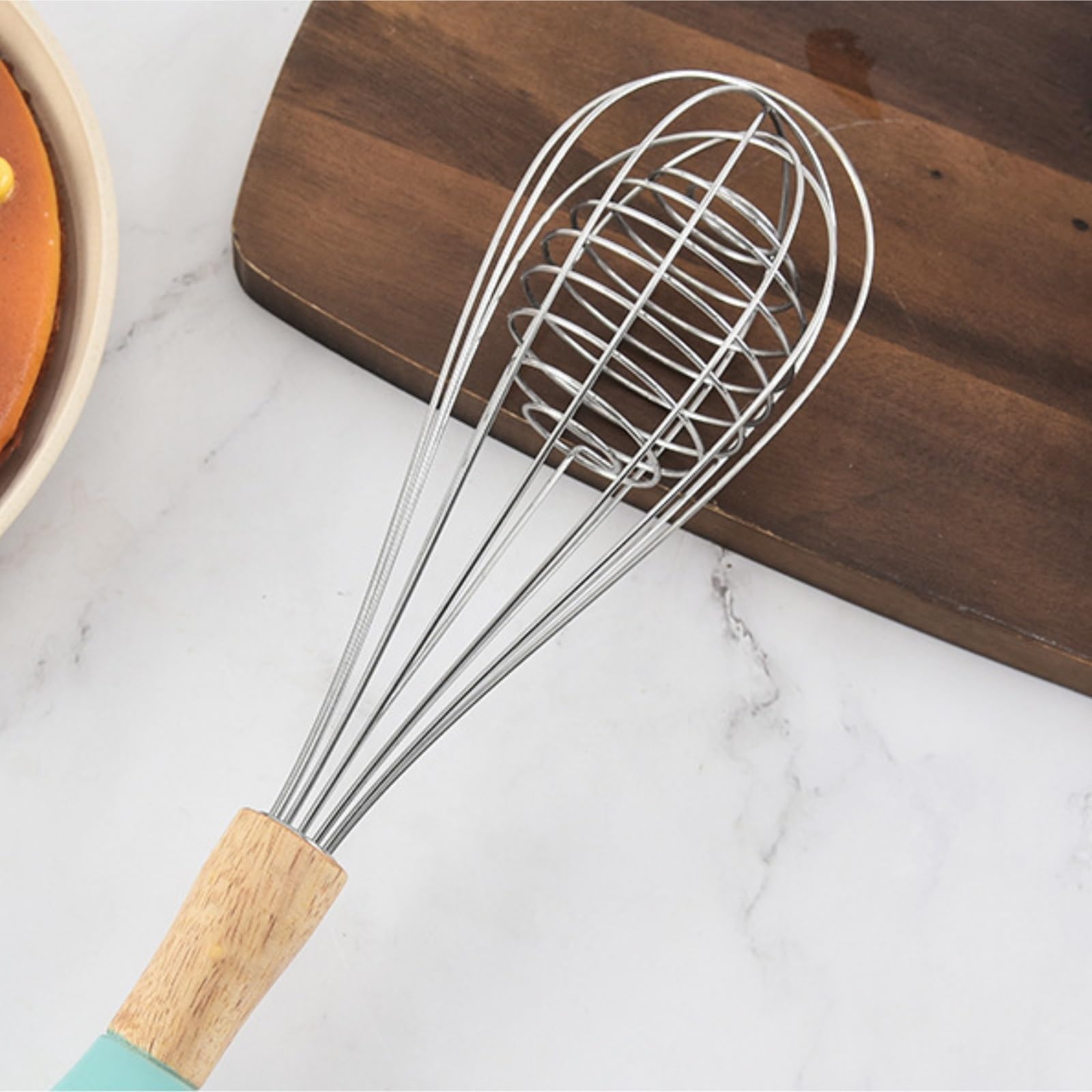 Varillas de Batir para Cocinar Herramientas For Hornear Batidor De Huevos De Acero Inoxidable Batidor De Crema Con Alambre Enrollado Batidor De Huevos Multifunción De Mano For Cocina Huevos, Espumar,