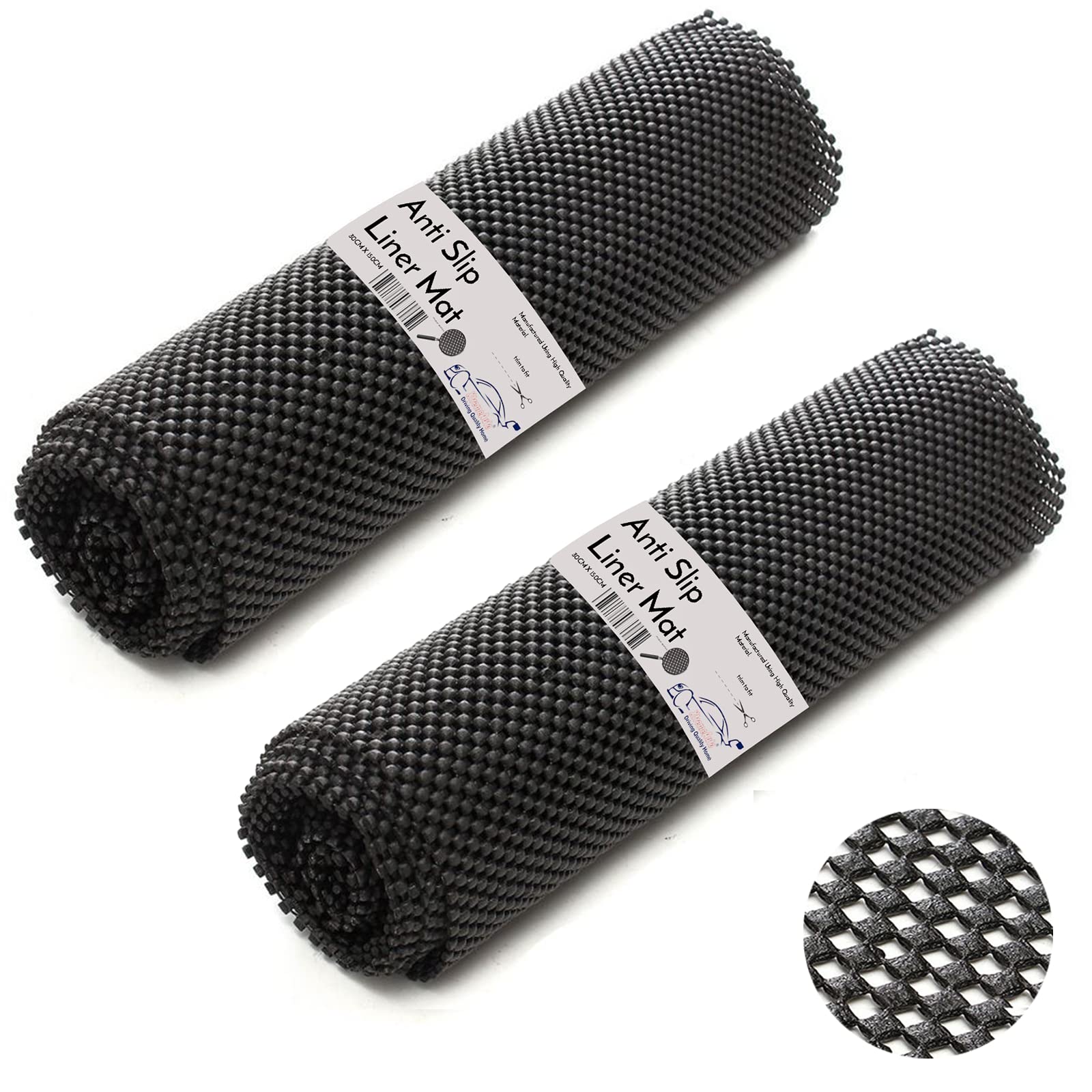 Xtremeauto Black Multipurpose Non-Slip Mat, X2 150X30cm Anti Slip Mats, Pvc Rug Gripper Antislip Matting, Drawer Liner, Carpet Antislip, Non Slipping Mat, Carpet Antislip Liner Home, Office, Car, Shelf Non-Slip Liner