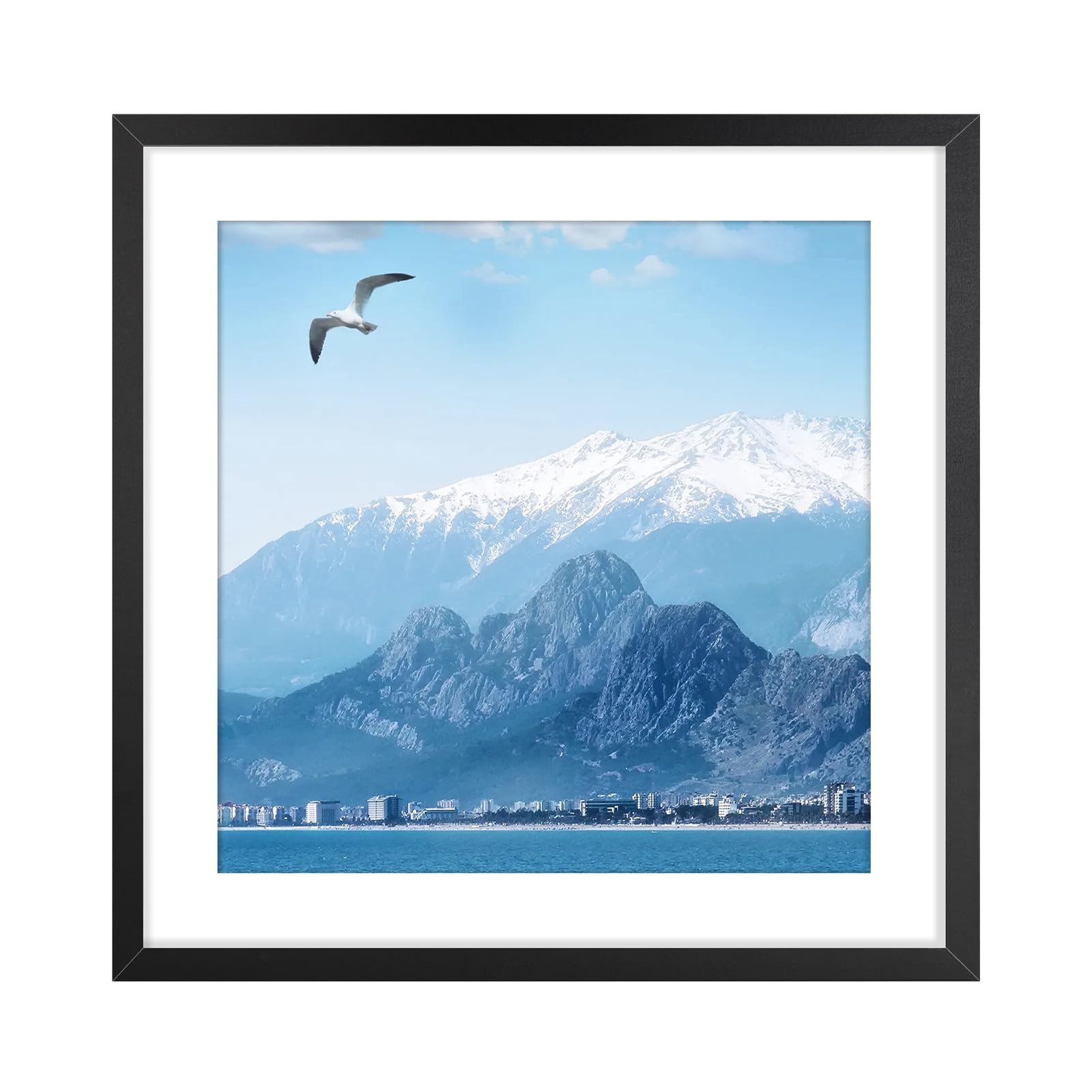 Cadre photo carré 61 x 61 cm cadre bois mdf avec passe partout 50x50