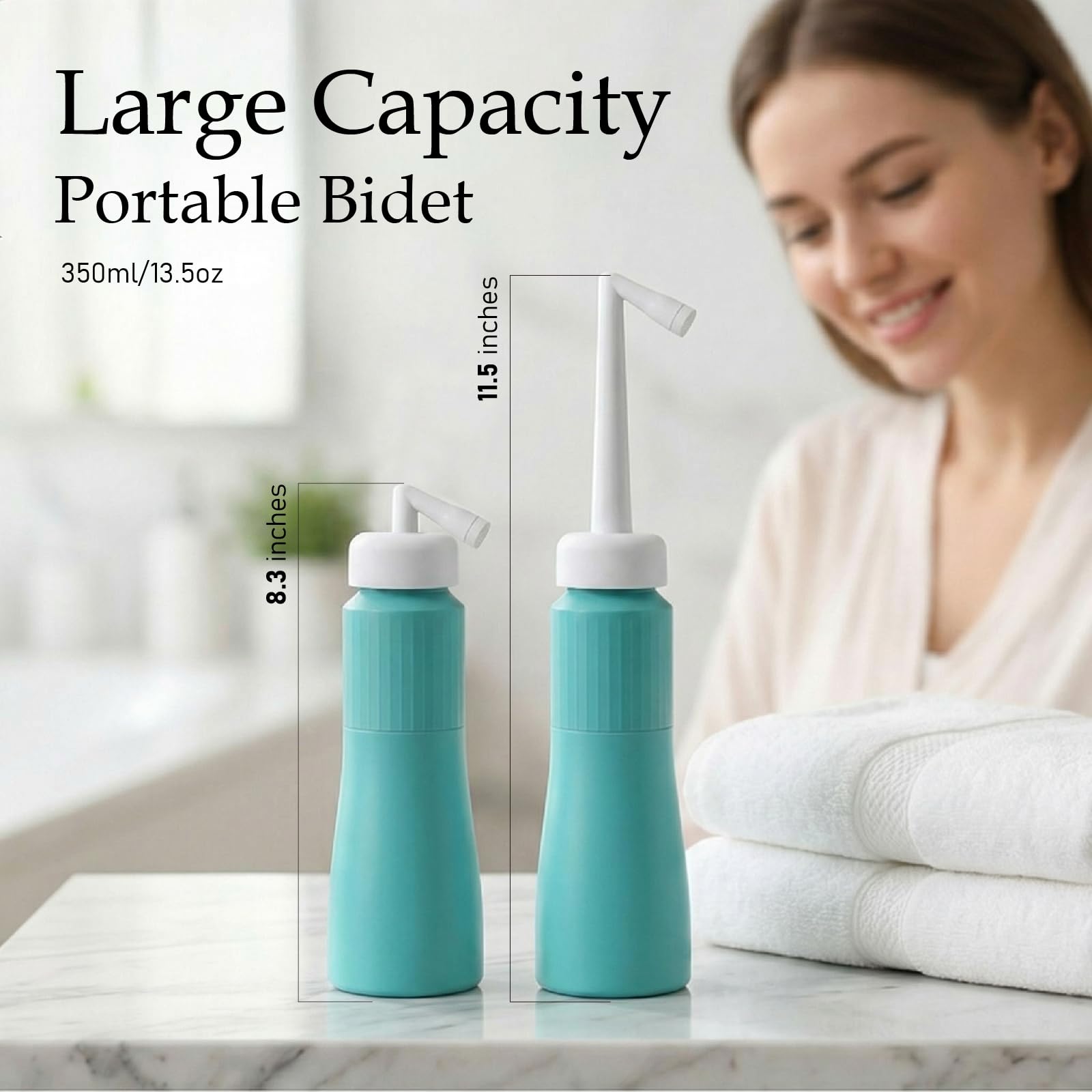 Bidé portátil para viajes, botella Peri a prueba de fugas, cuidado posparto, botella de lavado de higiene personal de mano con boquilla retráctil y bolsa de almacenamiento, registrado por la FDA y