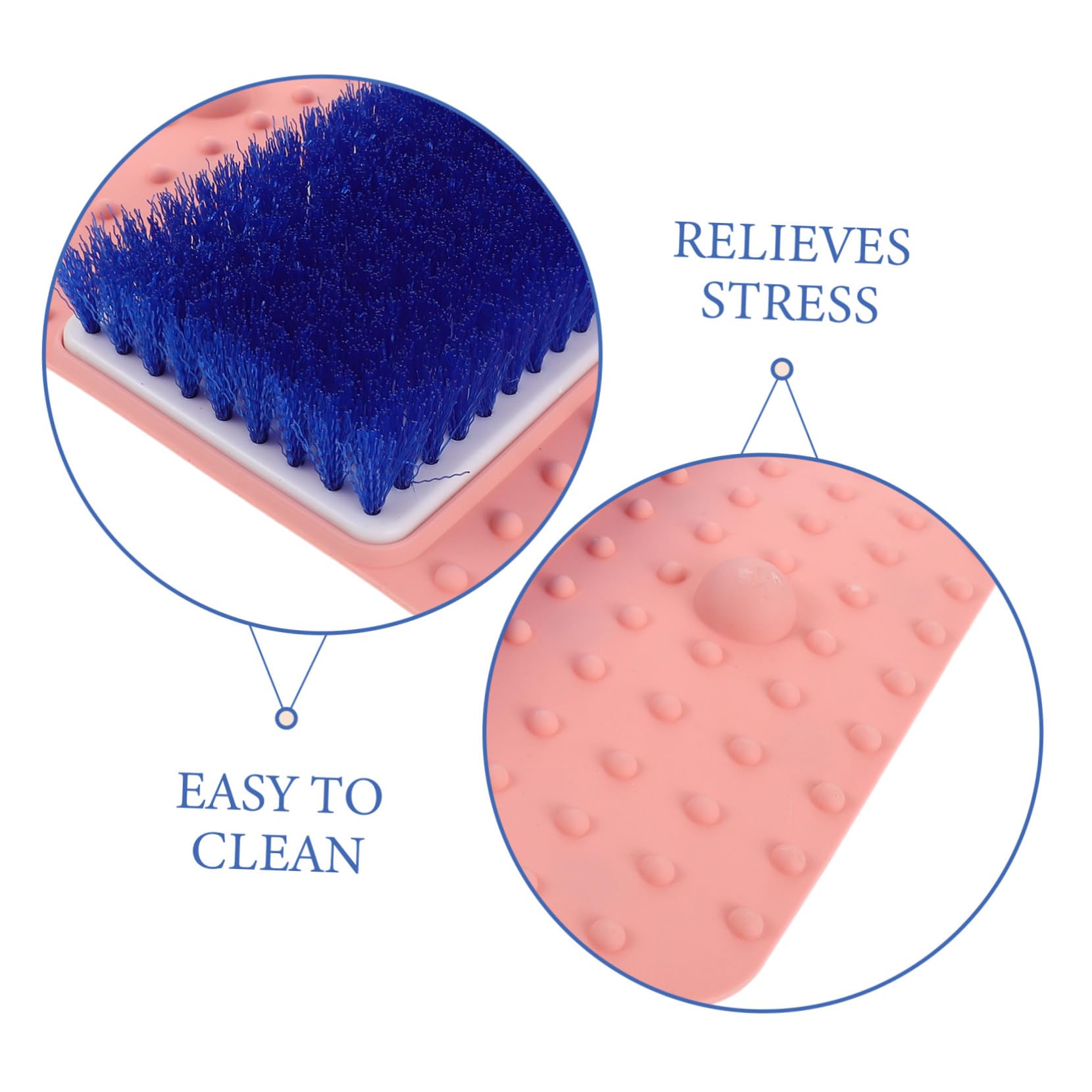 Limpiador de Pies para Ducha Rosa con Cepillo Integrado Antideslizante | Tpr y Pvc, Masaje y Exfoliación de Talones, Uso en Baño o Viaje, Formato de Alfombrilla con Ventosas