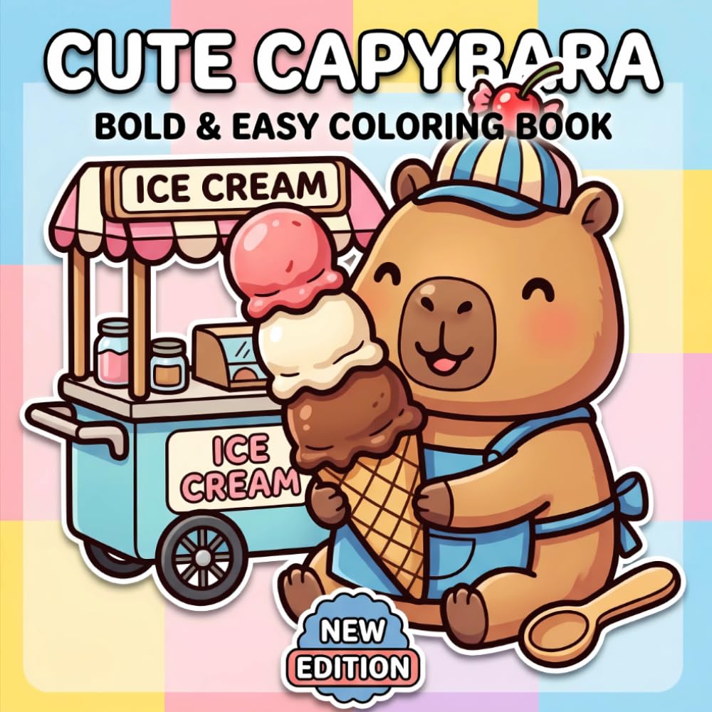 Cute Capybara Coloring Book: More Than 60 Whimsical Animal Scenes With Clean Lines For Relaxation, Imagination, And Creative Indoor Fun