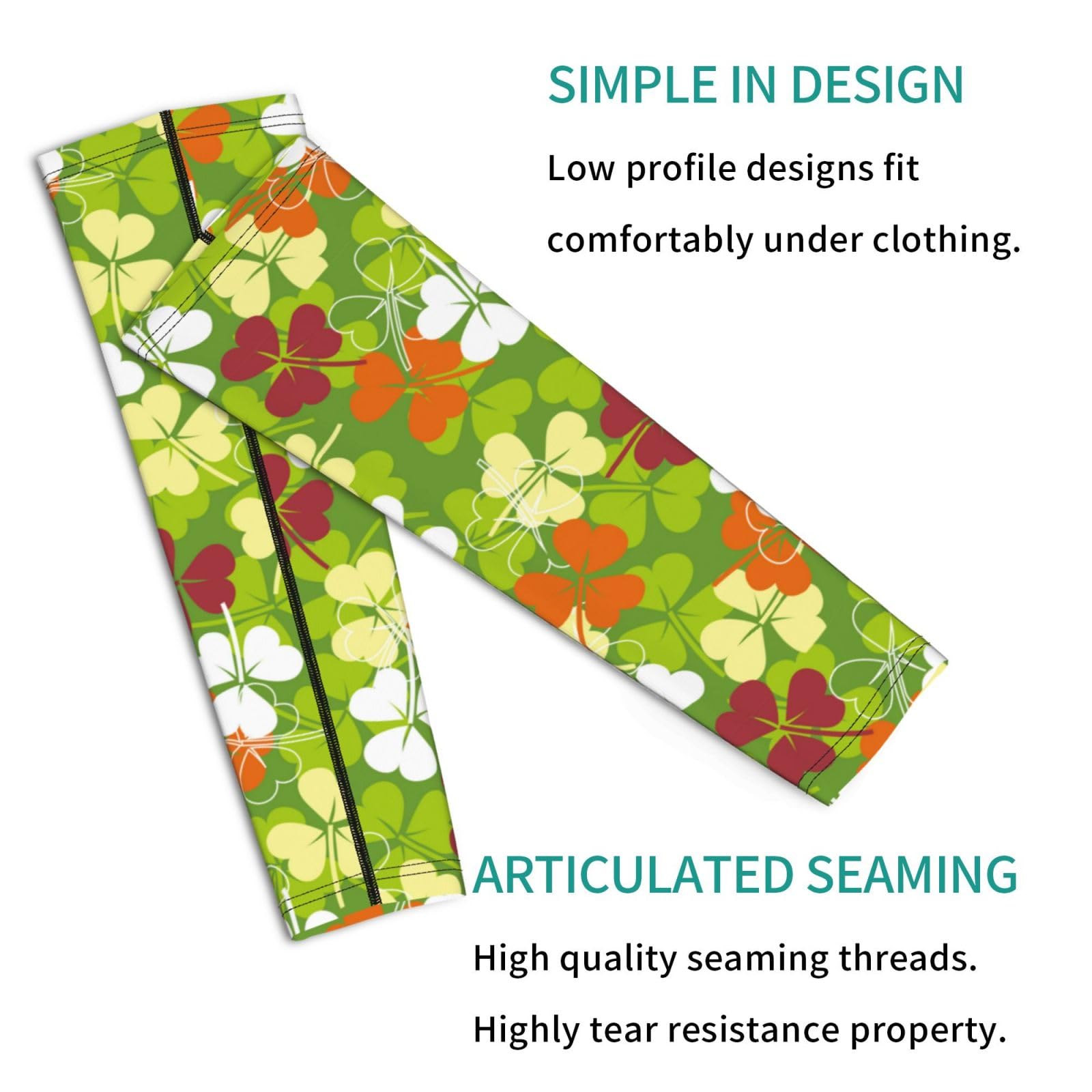 Salelf St. Patrick's Day3 Arm Sleeves Cooling UV Sun Protection Sports Compression Sleeves for Men Women Golf Basketball Arm Sleeves