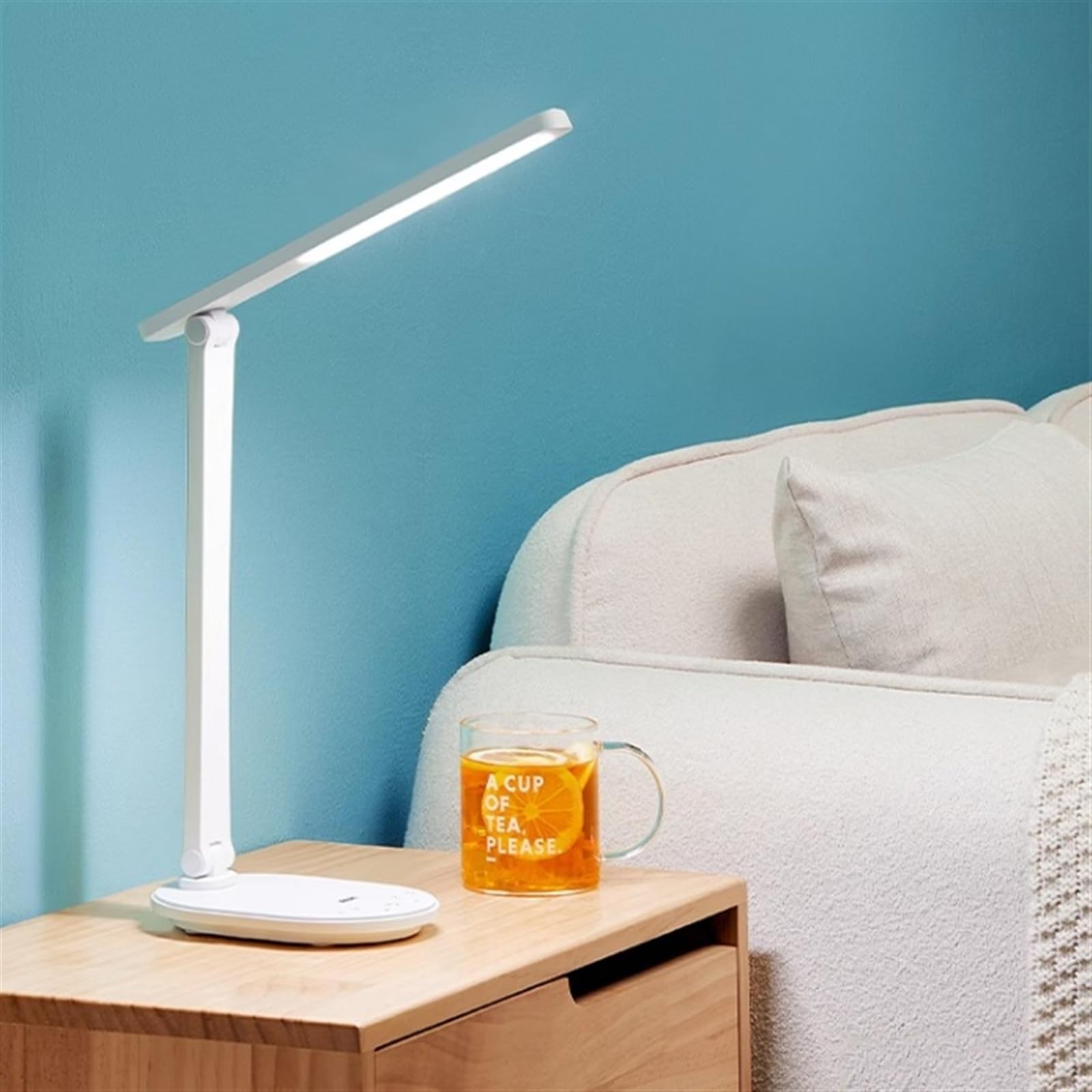Lampka nocna Lampka biurkowa Lampa biurkowa LED z portem USB, ściemniana lampka na biurko do czytania z ochroną oczu do domowego biura, 9 poziomów jasności i 3 tryby oświetlenia, sterowanie dotykowe L