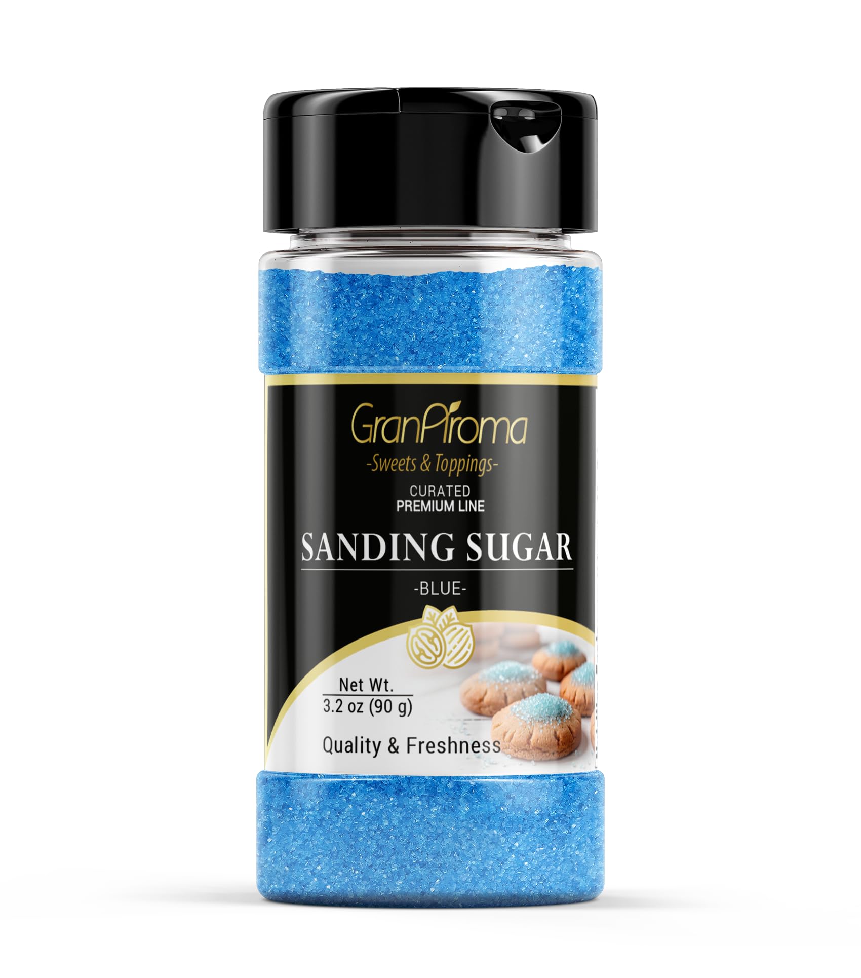 GranAroma Blue Sanding Sugar, Decorative, Cookies & Sweets (3.2 Ounce)