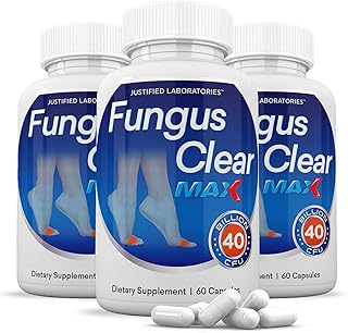 Justified Laboratories (3 Pack) Fungus Clear Max Pills 40 Billion CFU Probiotic 180 Capsules