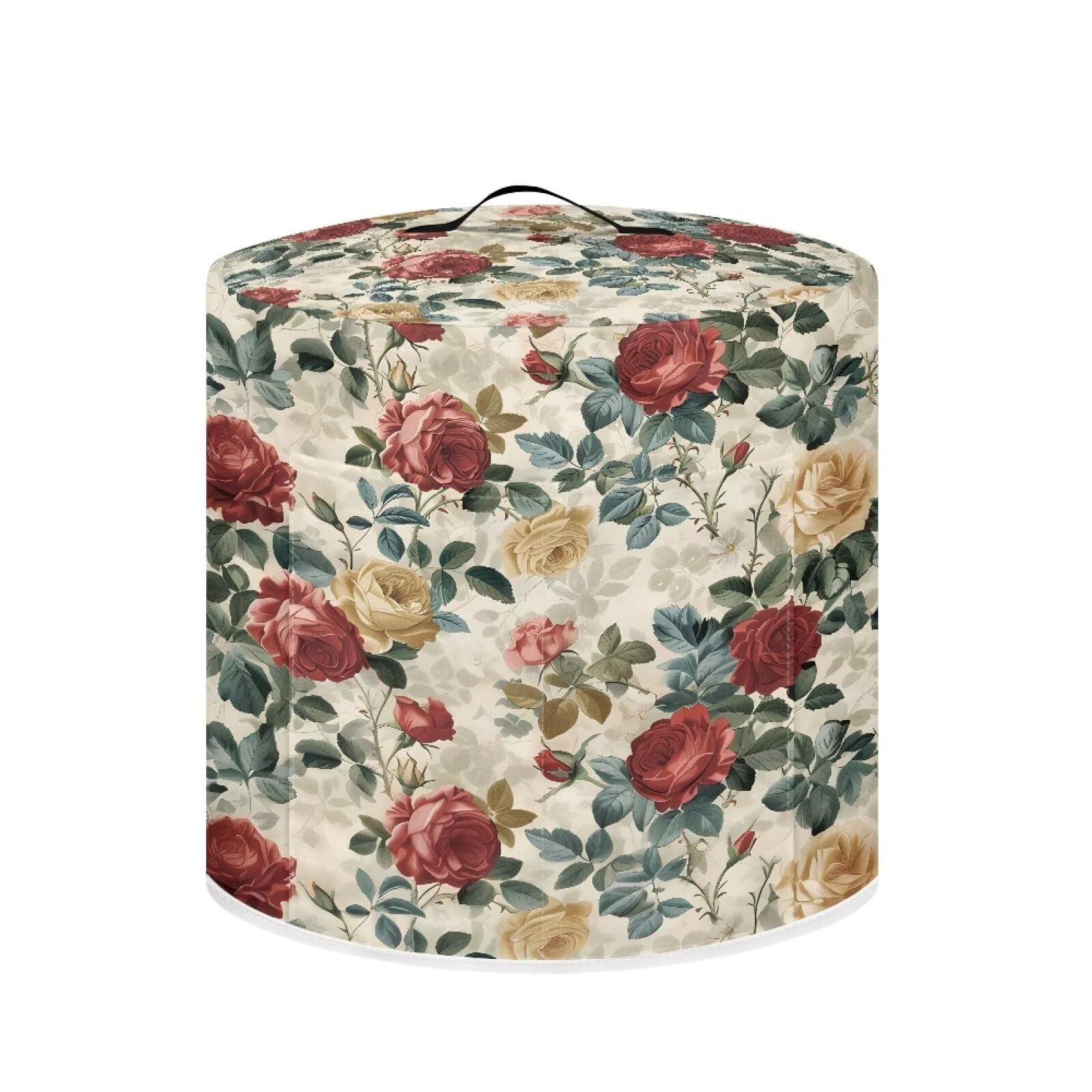 Cozeyat Vintage Rose Pressure Cooker Air Fryer Cover,Round Pressure Cooker Dust Cover,Protective Cover with Pocket Kitchen Appliances for Electric Pressure Cooker Air Fryer Rice Cooker Steamer