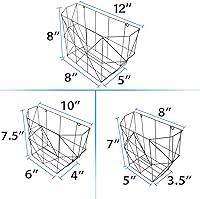 Vista 2 de Blue Donuts Juego de 3 cestas de frutas para colgar en la pared, juego de 3 cestas de alambre para almacenamiento, organizador de pared, cesta Negro