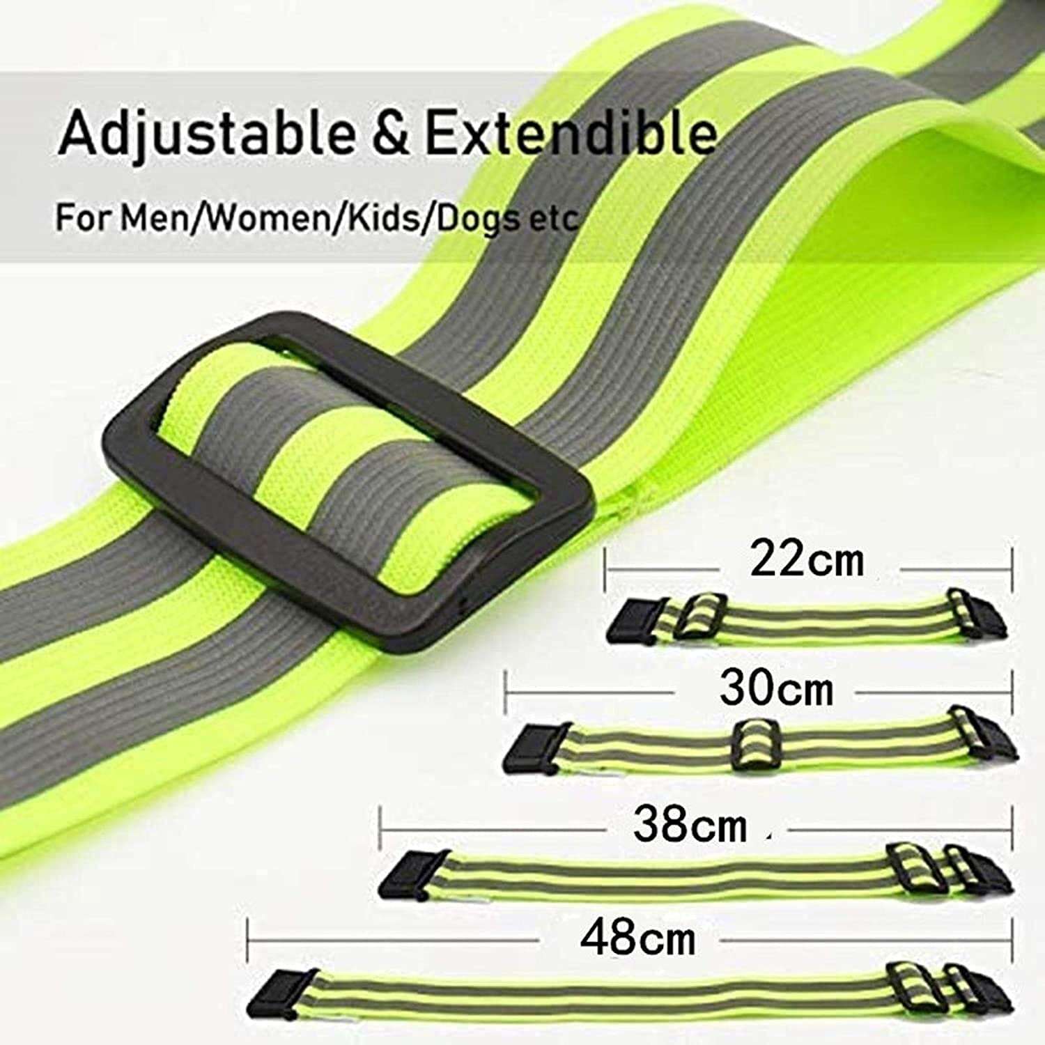 JJJ Bandas Reflectantes for Armbistleg Brazo Brazo Pierna de Tobillo Alta Visibilidad Reflective Engranaje for Caminar por la Noche Ciclismo y Correr for el Brazo Tobillo Elástico Elástico Regular