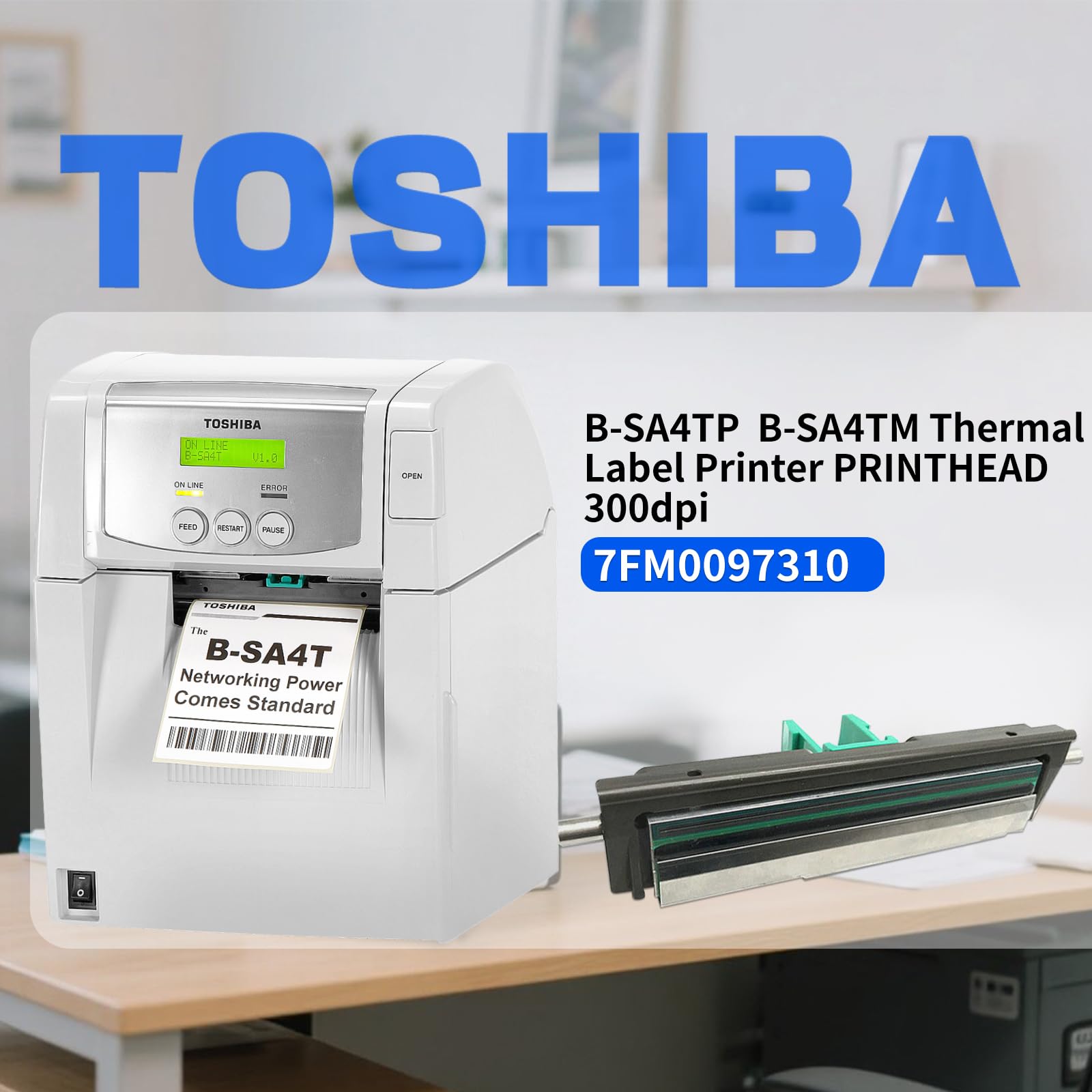 PARTS 7FM0097310 New Printhead for Toshiba TEC B-SA4TP B-SA4TM TS12 Thermal Label Printer PRINTHEAD 300dpi Original