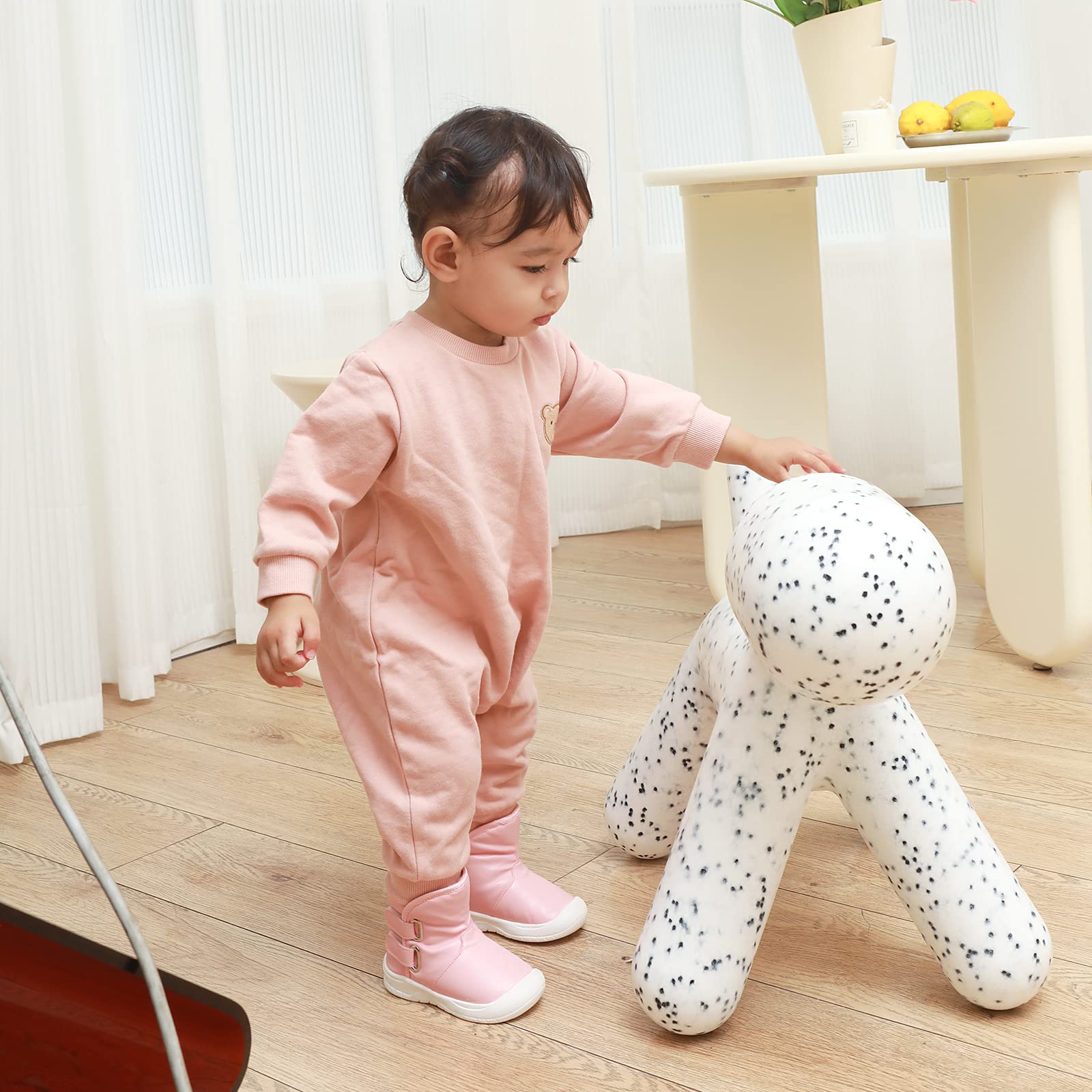LACOFIA Bottes de Neige d'hiver imperméables en Caoutchouc antidérapant pour bébé Filles et garçons