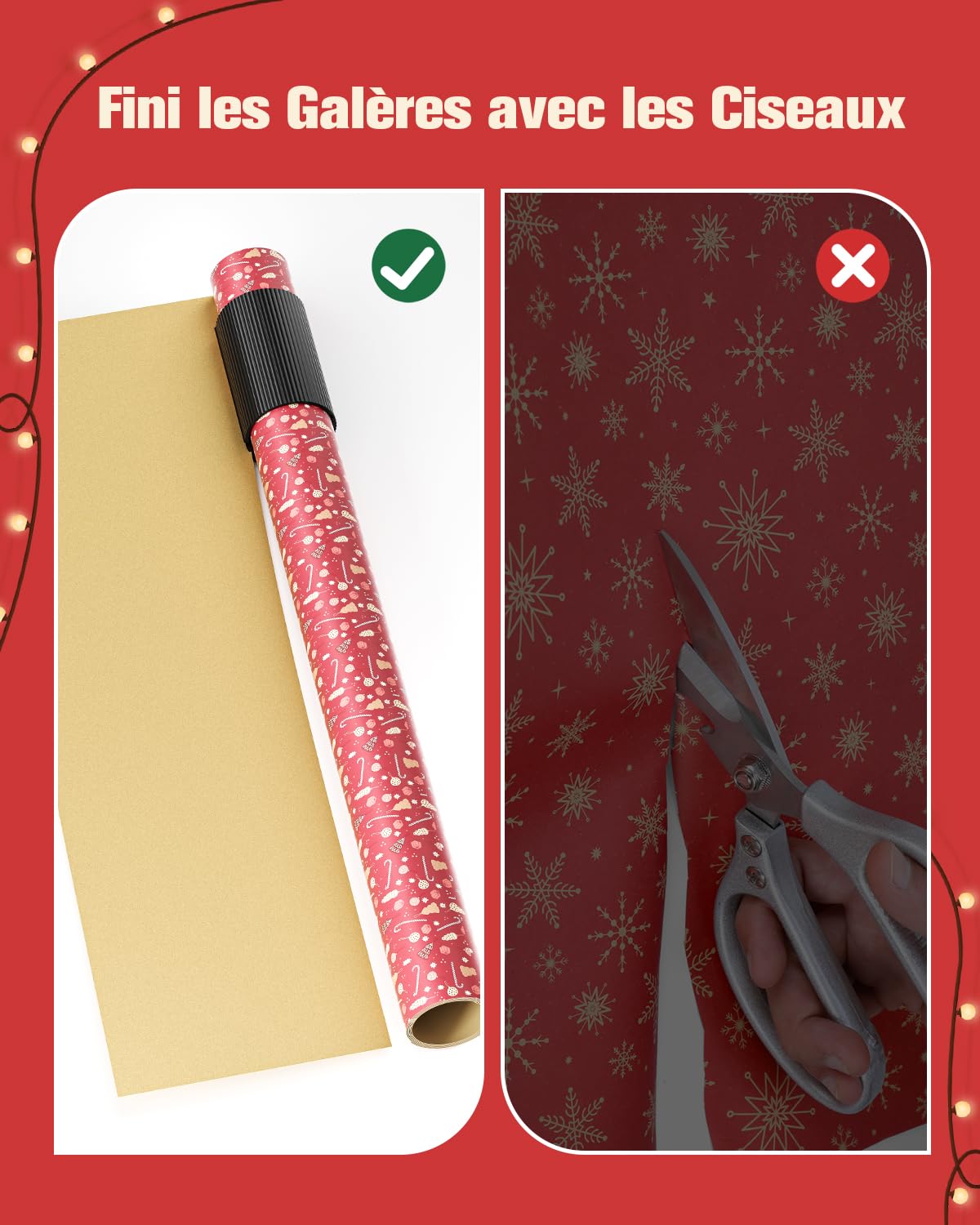 Outil Coupe-papier Pour Emballage Cadeau - Ciseaux Spécial Fêtes (Noël, Anniversaire)
