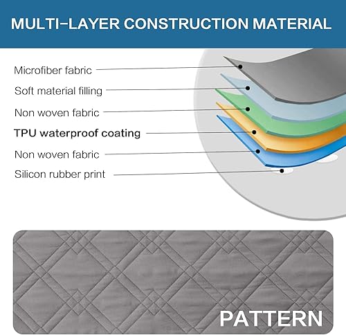 Miniatura 7 de H.VERSAILTEX - Funda protectora para sillón reclinable 100% impermeable, acolchada, con correa elástica y parte posterior con huellitas de silicón