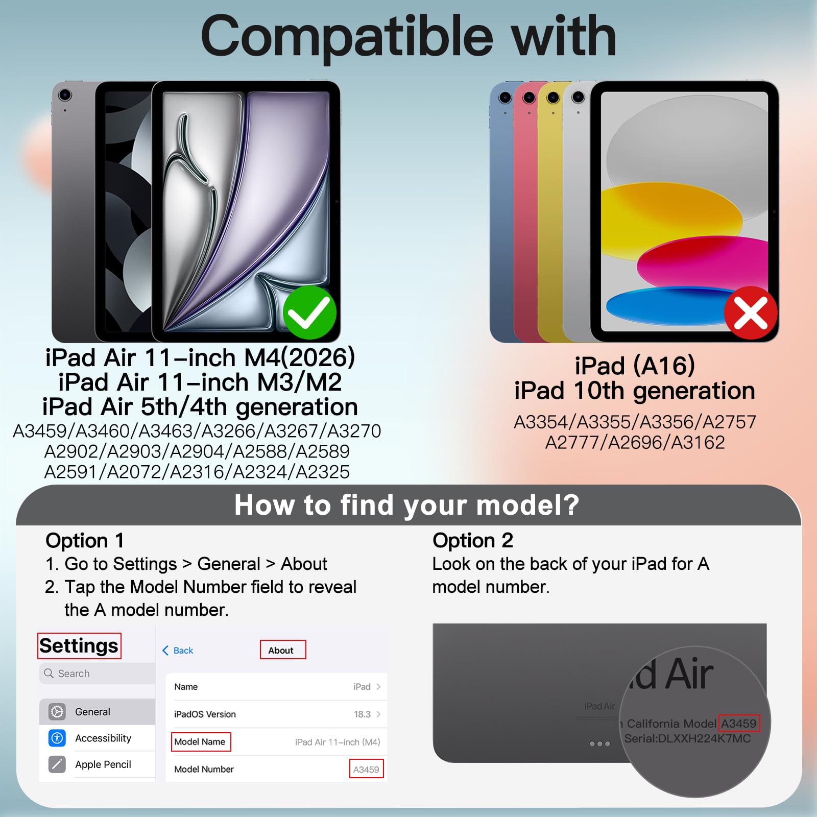 Amazon.com: JETech Case ONLY for iPad Air 11-Inch M4/M3/M2 (2026