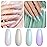 Vishine Pearl Gel Nail Polish Set 4 Color Pearlescent Shell GlitterMilky White Green Purple Shimmer Mermaid Nail Gel Polish Soak Off LED UV Curing Requires Swirl Thread Effect DIY Manicure 8ml