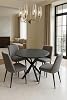 Nuveart, Round Dining Table, Black Oak Dining Table, 90x90 cm Dining Table, Wooden Table, Table with Metal Legs, Kitchen Table