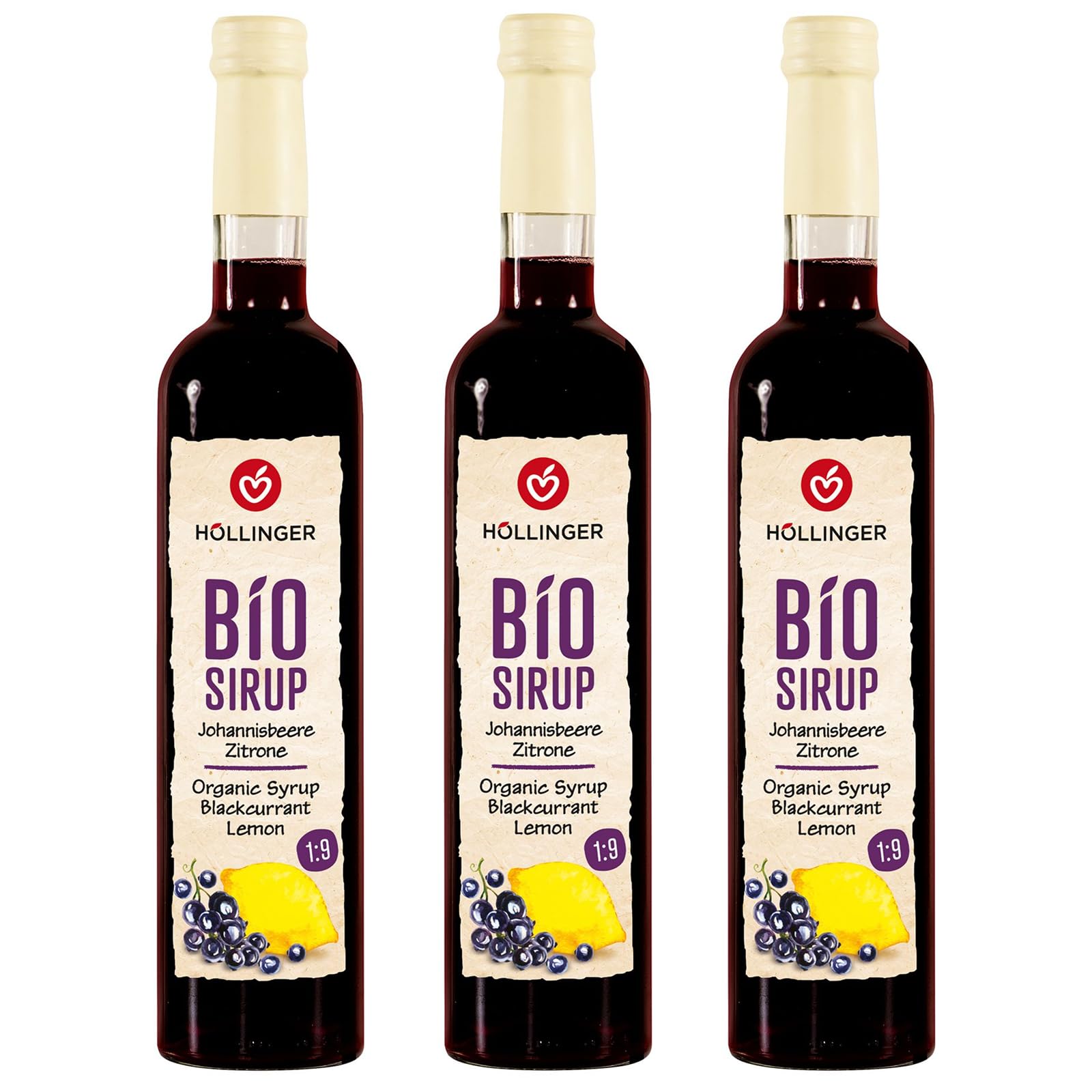 Sirop de cassis et citron bio Höllinger vegan 3x500ml - 15