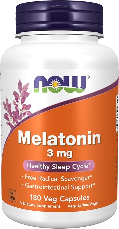 Supplements, Melatonin 3 mg, Free Radical Scavenger*, Healthy Sleep Cycle*, 180 Veg Capsules