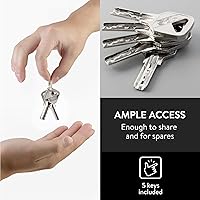 Vista 3 de H&S Candado de Alta Seguridad con Llave - Candado de 60mm y 5 Llaves - Unidad de Almacenamiento Resistente para Interior y Exterior