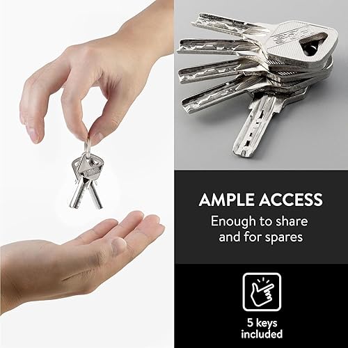 Miniatura 3 de H&S Candado de Alta Seguridad con Llave - Candado de 60mm y 5 Llaves - Unidad de Almacenamiento Resistente para Interior y Exterior