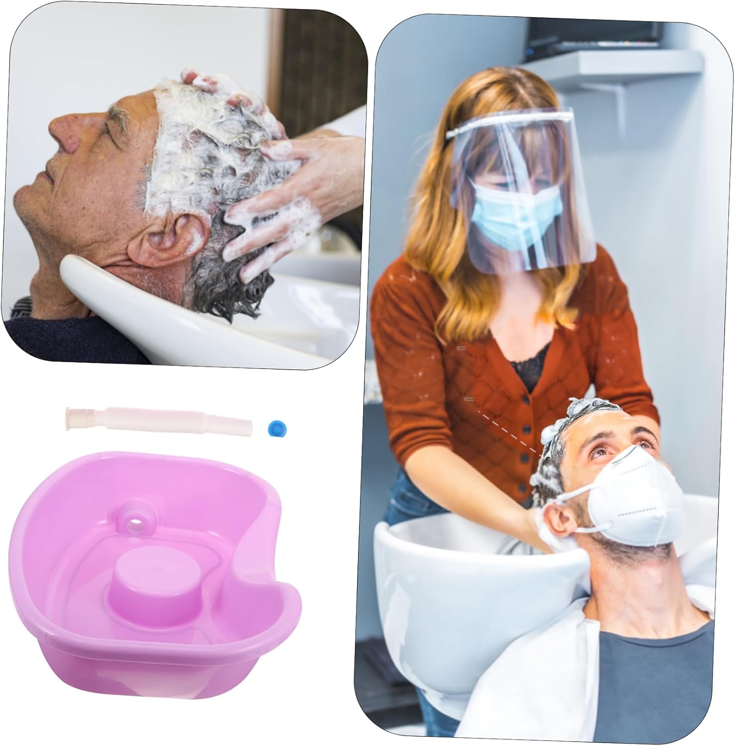 Portable Shampoo Bowl for Bedridden Large Hair Washing Basin Splash Hair Washing Basin