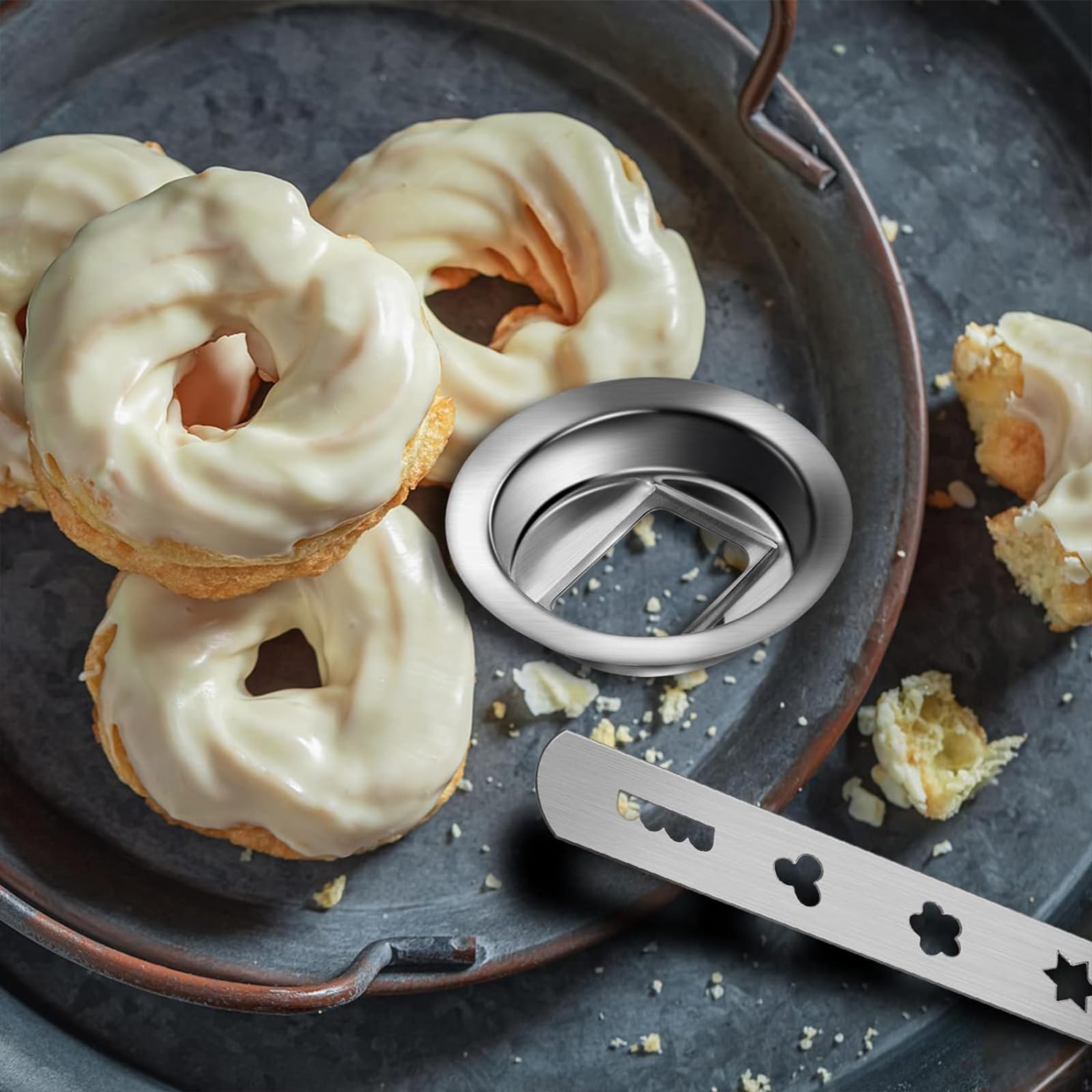 Accessori Per Tritacarne Per Biscotti - 2 Pezzi Con Anello Di Collegamento In Acciaio