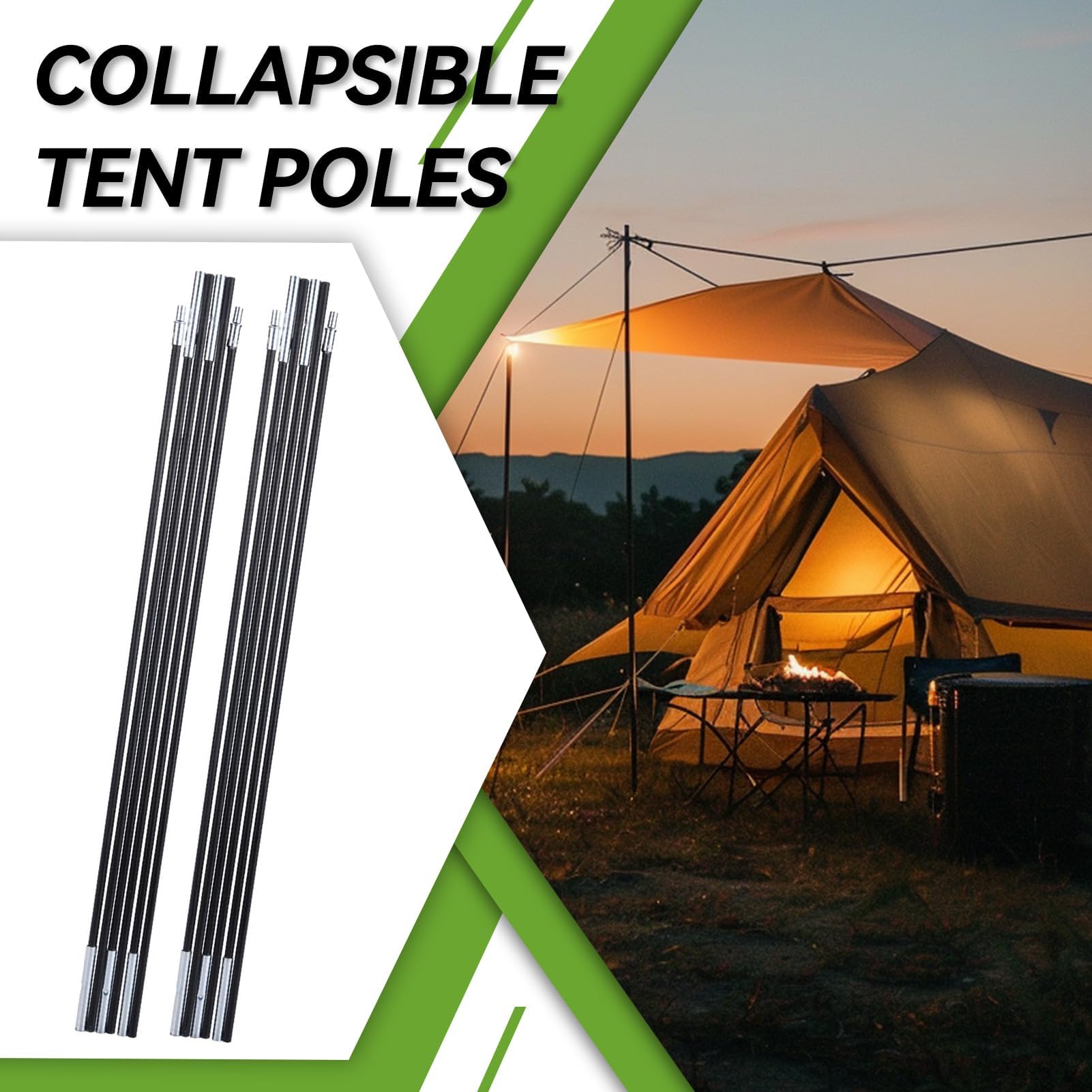 folding tent pole Collapsible Poles, 2pcs Fiberglass Tent Replacement Tent Bar Support Rod Awning Frame Kit for Hiking and Camping Tarp Poles Heavy Duty, 6 Sections Each 23in, Total Length 130in croatia #campingBunica1 #camping #naturephotography PT3 Size:RTD-C (Cargo) greatly enhancing your outdoor