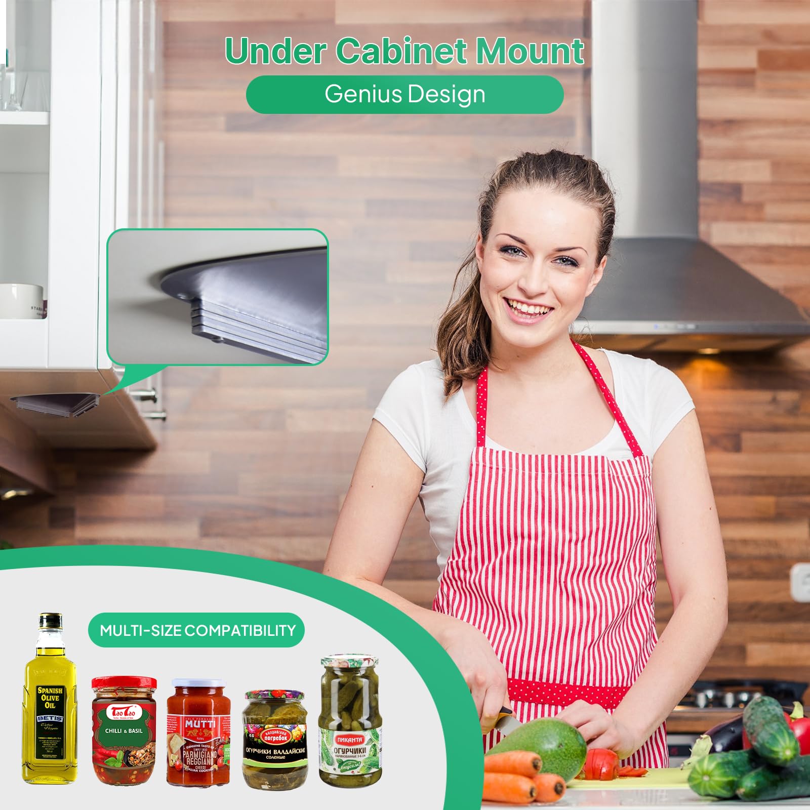 Upgraded Stainless Steel Under Cabinet Jar Opener for Seniors Under Cabinet Jar Openers for Weak Hands Jar Lid & Bottle Cap Opener Tool - Image 3