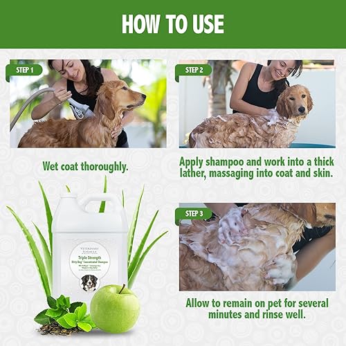 Miniatura 5 de Veterinary Formula Solutions Champú concentrado para perros sucios de triple resistencia, 1 galón, tecnología DirtRepel limpia perros extra sucios y