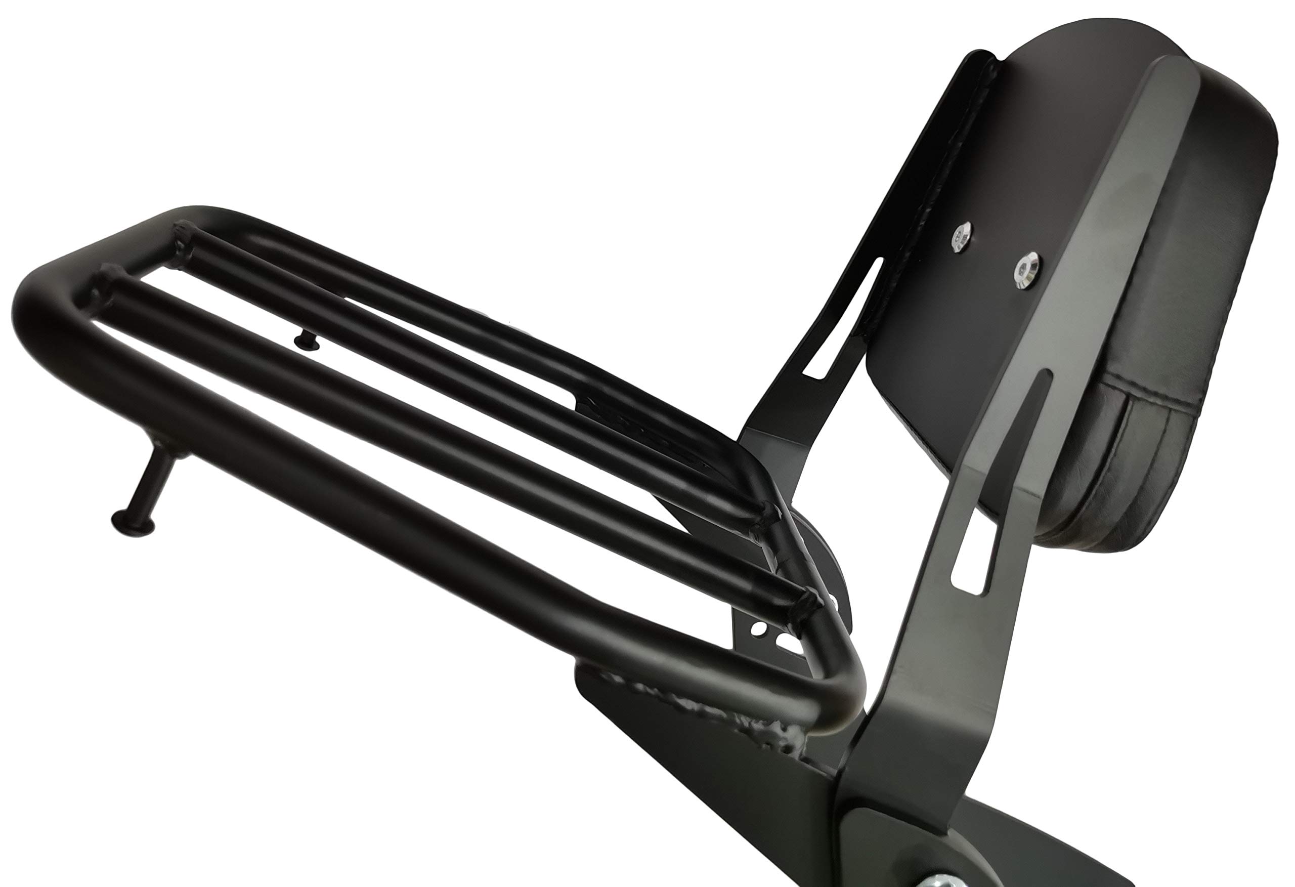 Dossier Sissy Bar avec porte-bagages et coussin confortable pour Honda Rebel 500 Rebel 300 CMX500 CMX300 2017-2020 (Noir)