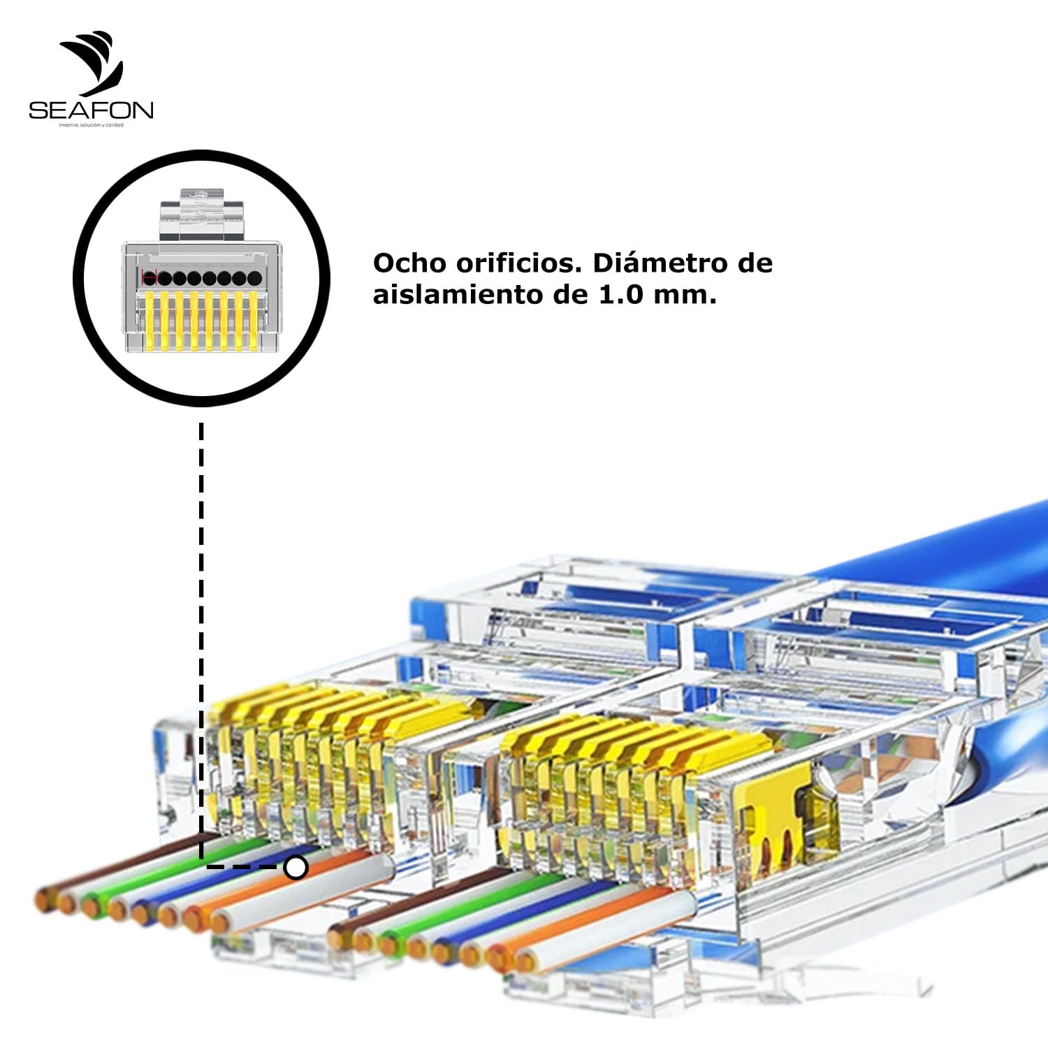 Conectores Rj45 Cat 6, Paquete De 100 Piezas Cable Red UTP Paquete