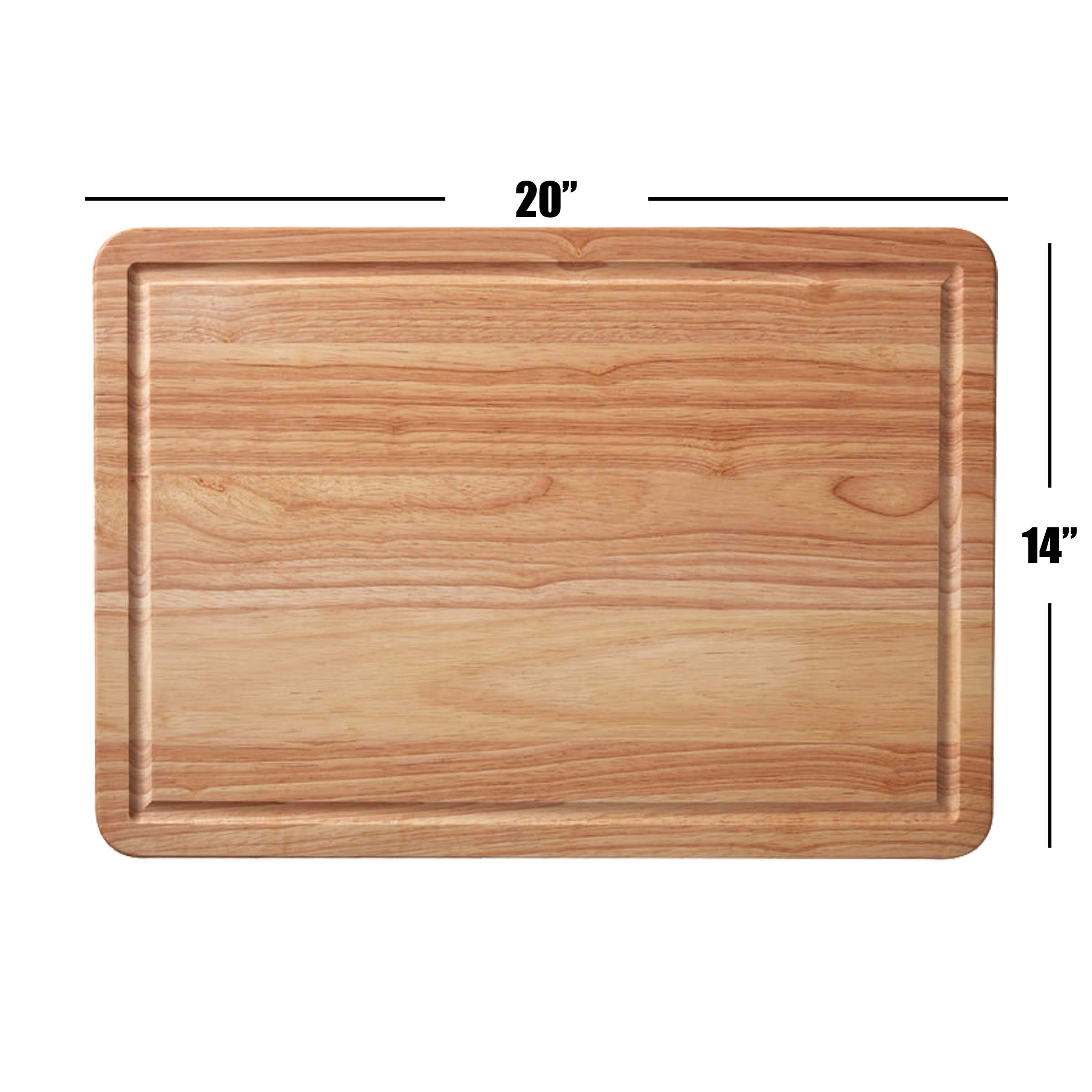 Farberware Rubberwood Cutting Board with Trench, 14-Inch x 20-Inch