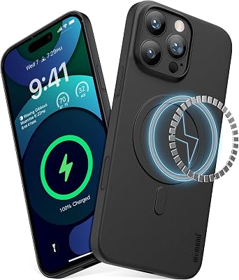 memumi Ultra Thin with Magnetic Case for iPhone 16 Pro Max, Super Lightweight 0.3mm Matte with Camera Full Protection for iPhone 16 Pro Max Magnetic Case Compatible with Magsafe in Minimalist Black