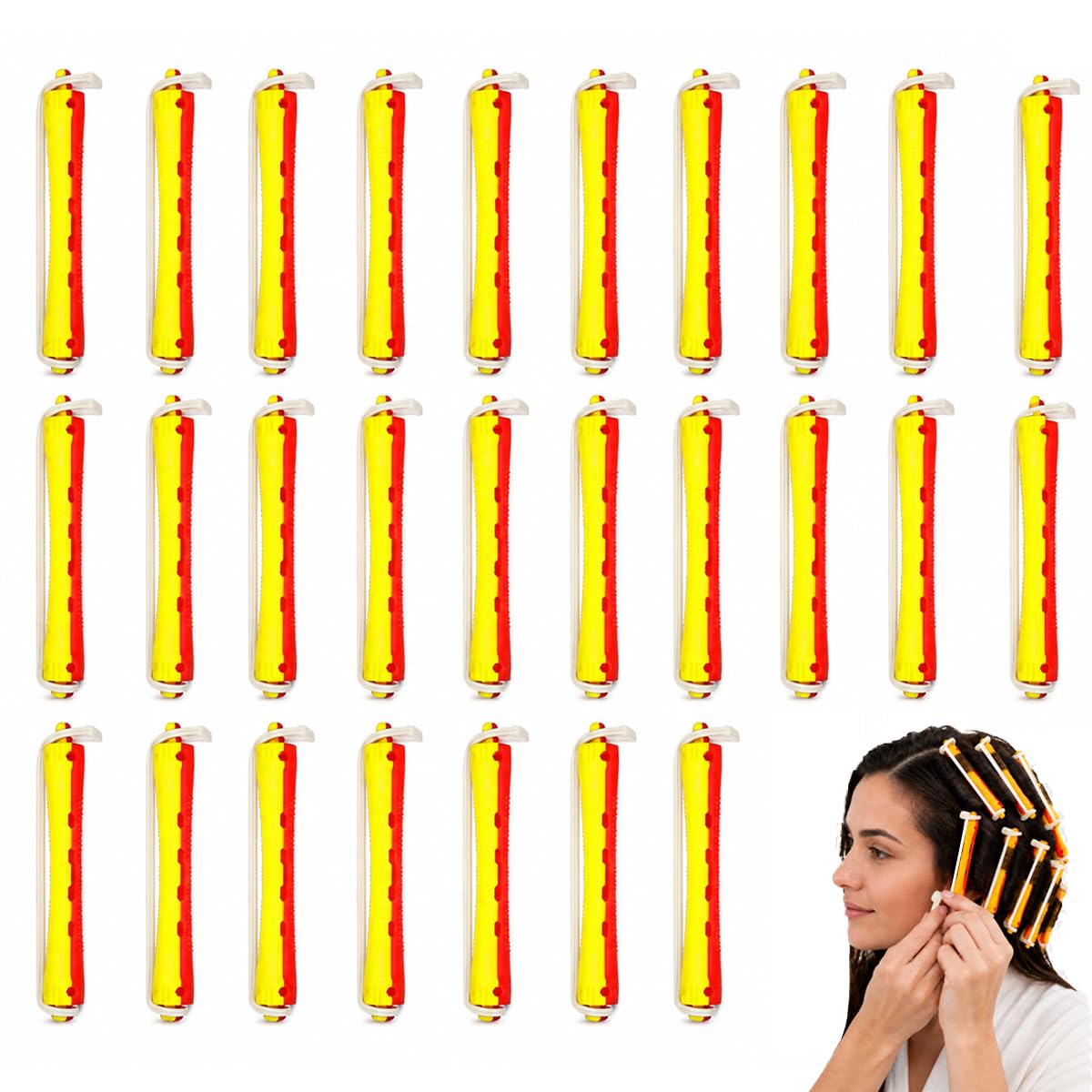 24 Pièces Bigoudis Permanents, Kit Pour Permanente Cheveux Sans Chaleur, Bigoudis Cheveux Pour Frange Pointes Et Boucles Naturelles