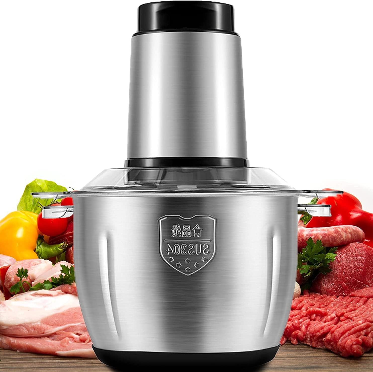 Food Chopper, Electric Meat Chopper with Powerful Motor, 3L Stainless
