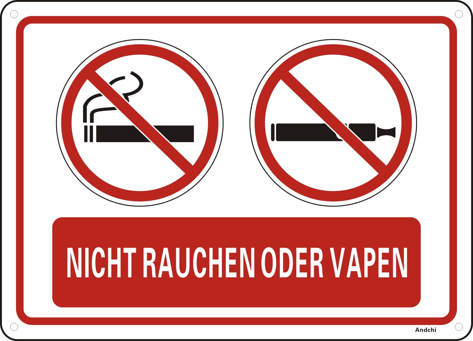 Andchi 2tlg. Rauchverbotsschild Rauchenverbotschild Rauchen Vapen Verboten  Schild für Büro Hotel Restaurant Metall 25x18cm (Vapen+Rauchen Verboten) :  Amazon.de: Baumarkt