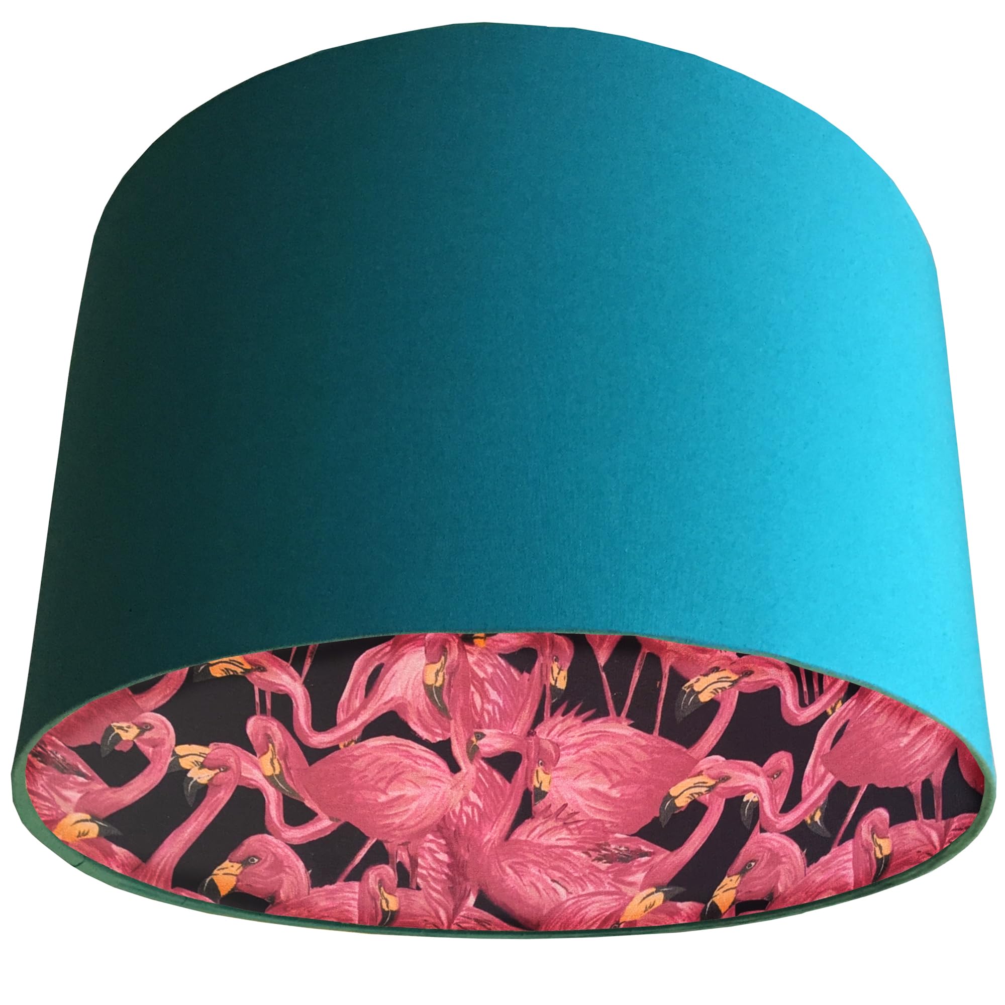 Tropical Flamingo Pink Light Shade with Choice of Colour Lining (Teal)