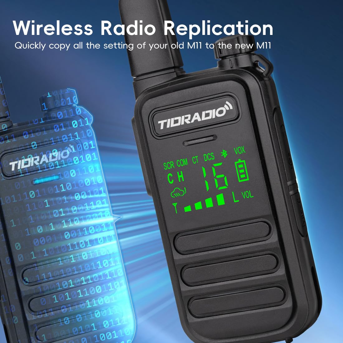 TIDRADIO TD-M11 Walkie Talkies for Adults Kids, Long Range Waterproof PMR446 Licence Free 16CH Type-C Rechargeable LED Light Screen Earpieces-2Pack Two Way Radio — view 6