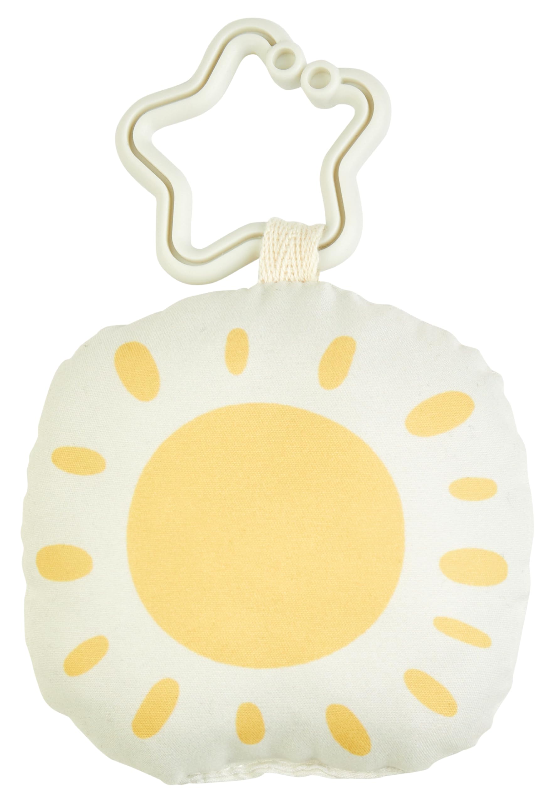 Sterntaler Spielbogen Giraffe & Löwe – weiche Spieldecke mit Druckmotiv – abnehmbare Spielfiguren mit Knisterpapier, Rassel & Quietsche – Baby Activity Decke, ab Geburt - 80x80 cm, ecru