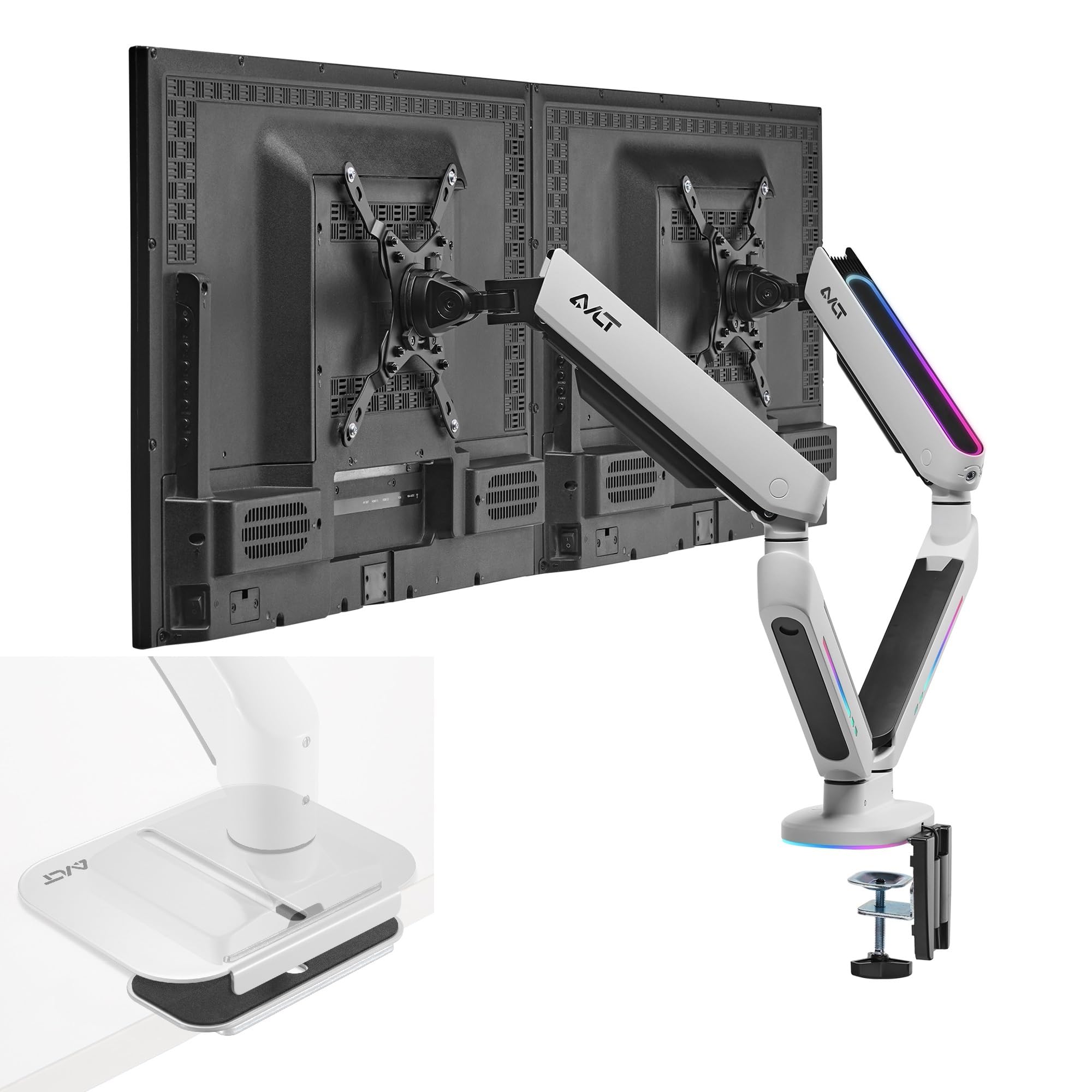 AVLT Dual RGB Monitor Arm and Reinforcement Plate