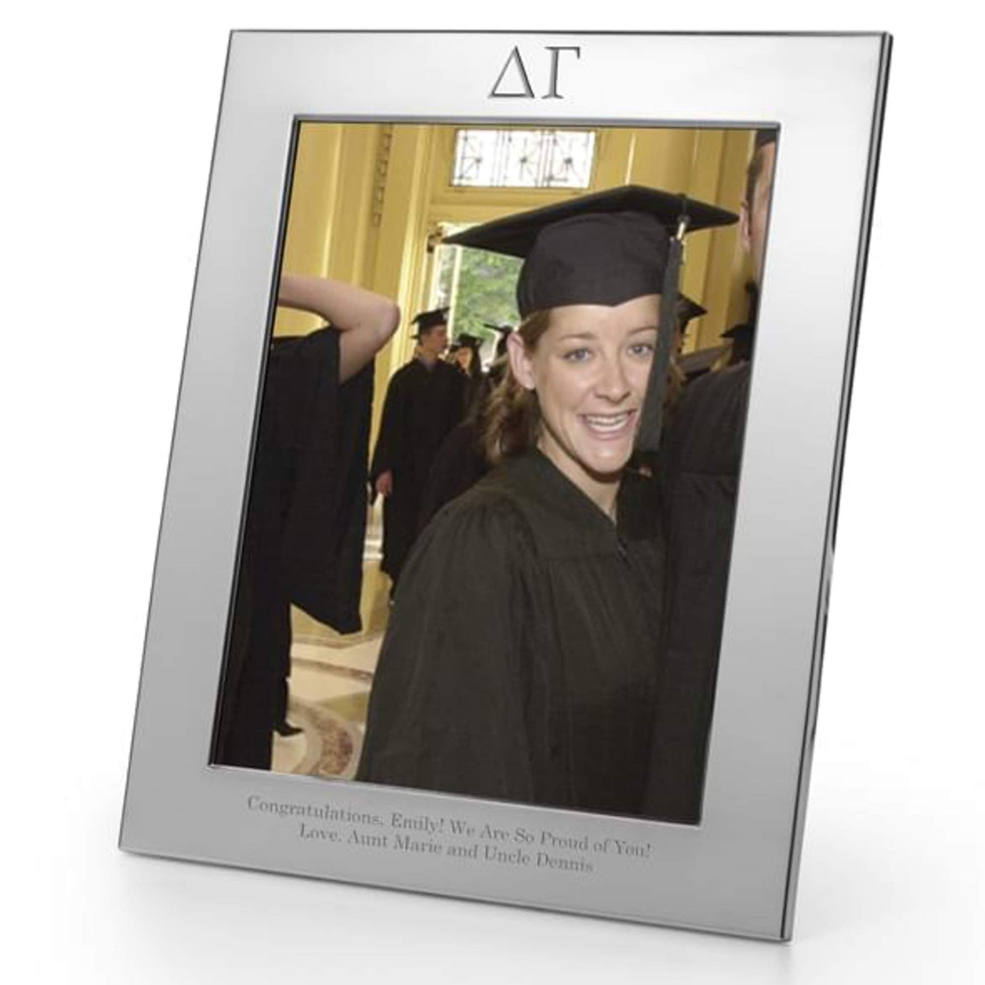 M. LA HART Delta Gamma Polished Pewter 8x10 Picture Frame