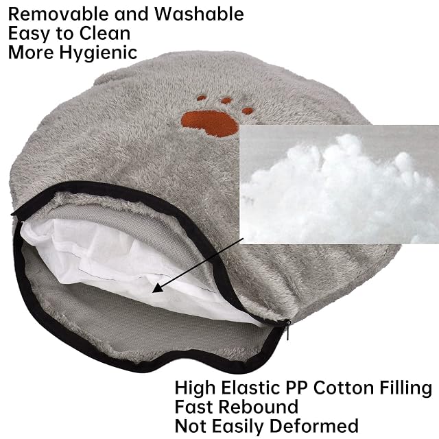 Foto 3 de 6 de Queta Cama para perros, lavable, cama para gatos. Forma de oreja de gato, cesta redonda para perros