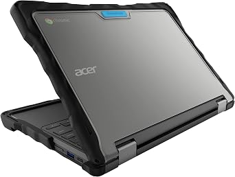 Gumdrop DropTech Custom Case Acer Chromebook Spin 511/R753T 2-in-1 - Drop Tested Protection, Rubberized Thread on Sides, Seamless Asset Tagging, Snap in Installation for School or Work - Black