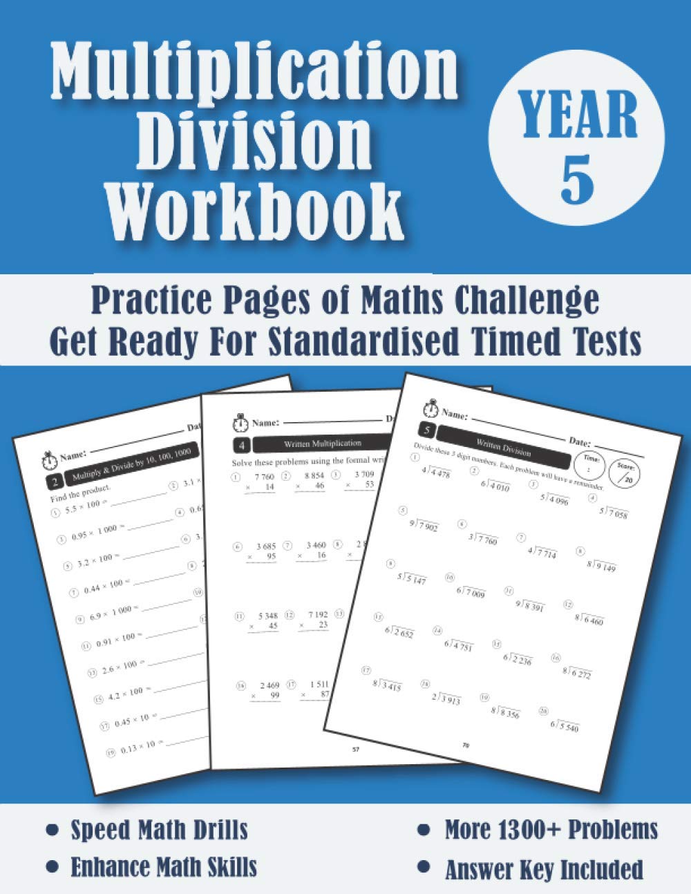 Multiplication and Division Year 5 Maths Challenge: Daily Practice Pages Of Timed Tests (With Answers) - KS2 Maths Workbook - Ages 9-10