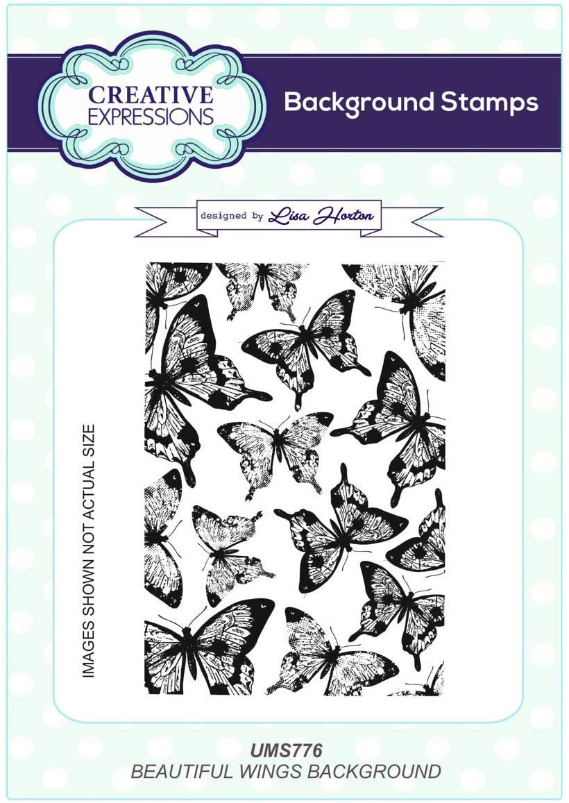 Lisa HortonA6 Beautiful Wings Background Stamp, Rubber, 10 x 15 x 0.8 cm