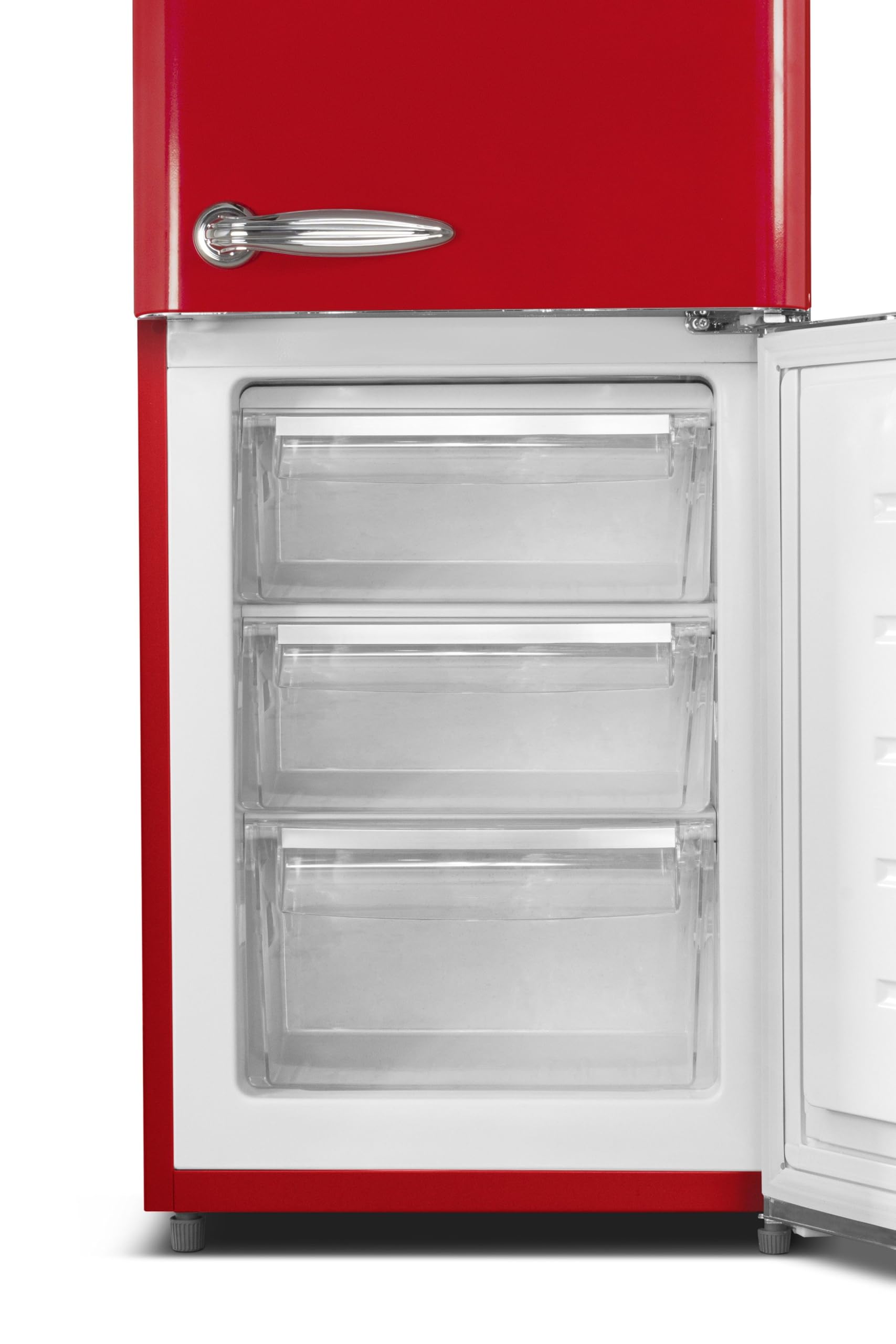 Schneider SCCB250V-RE - Réfrigérateur combiné 249L Vintage Rouge