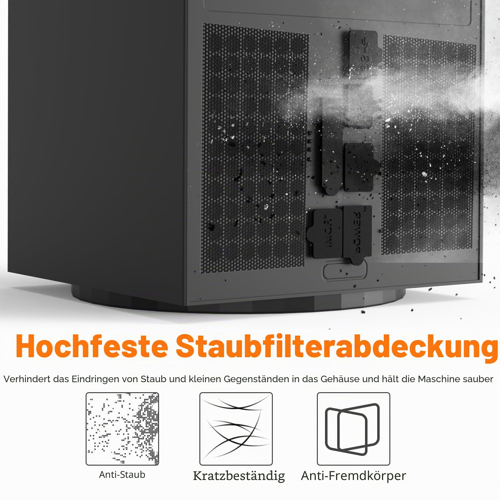 GAMSURFING Staubfilter für Xbox Serie X Konsole- 8 Silikon Staubstopfen und 4 PVC Meshs Set, Anti-Dust Vent Cover Staubdichtes Case X-Series X Zubehör, Schwarz