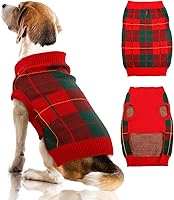 Vista 13 de QBLEEV Vestido de suéter pequeño para perros, suéteres para cachorros tejidos de punto con agujero para correa, suéteres cálidos para perros