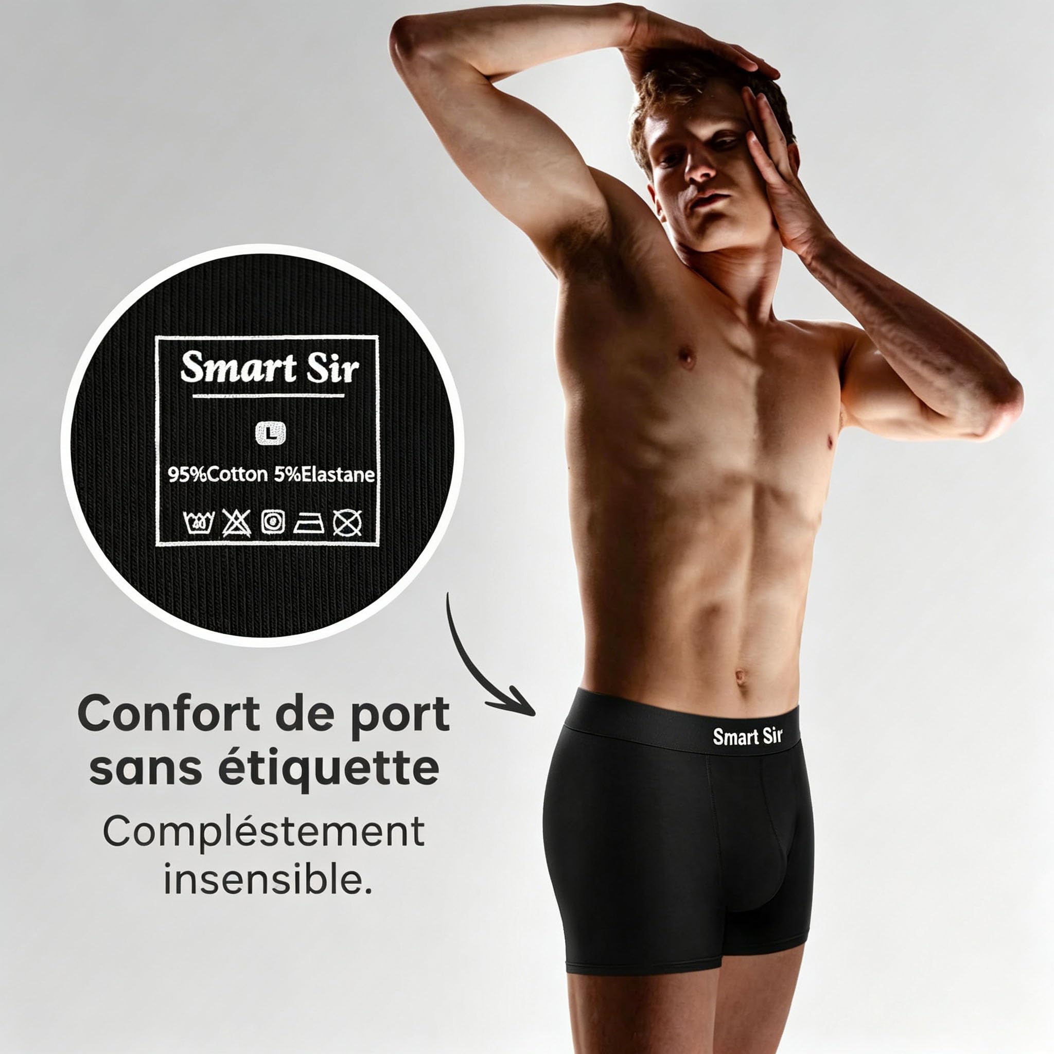 Smart Sir Boxer Homme Lot de 12, Coton Peigné Doux & Respirant | Confort Bien ajusté, Épouse les Formes, Caleçon homme, Sans Ourlets Qui Roulent, Calecon Homme, Sans Étiquettes Irritantes