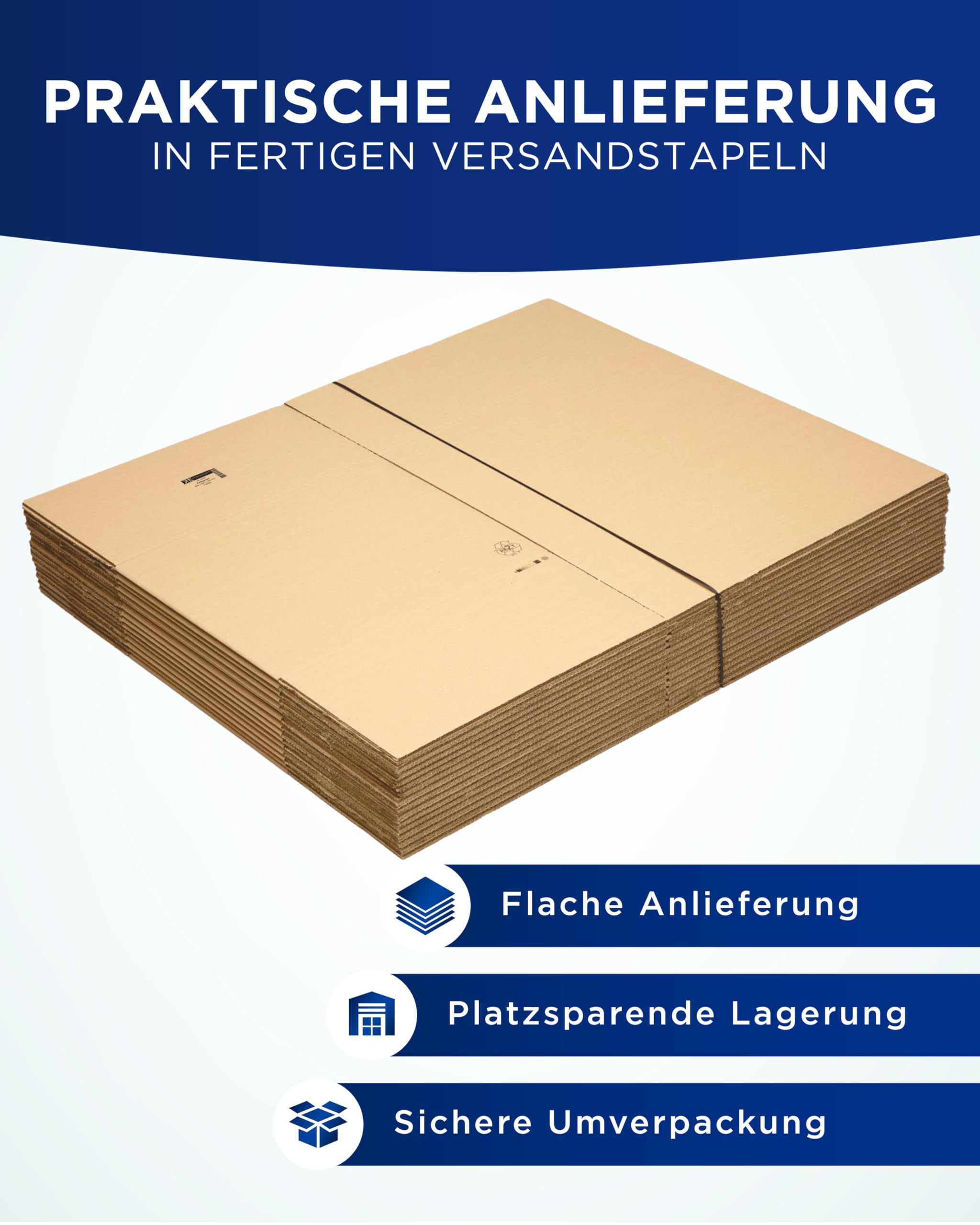 KK Verpackungen Versandkartons 600 x 500 x 400 mm Braun 2-wellig (Innenmaß 586 x 483 x 374 mm) | 10 Stück, Faltkartons Kartons für Versand als DHL Paket Hermes Paketklasse L DPD GLS Paketklasse XL